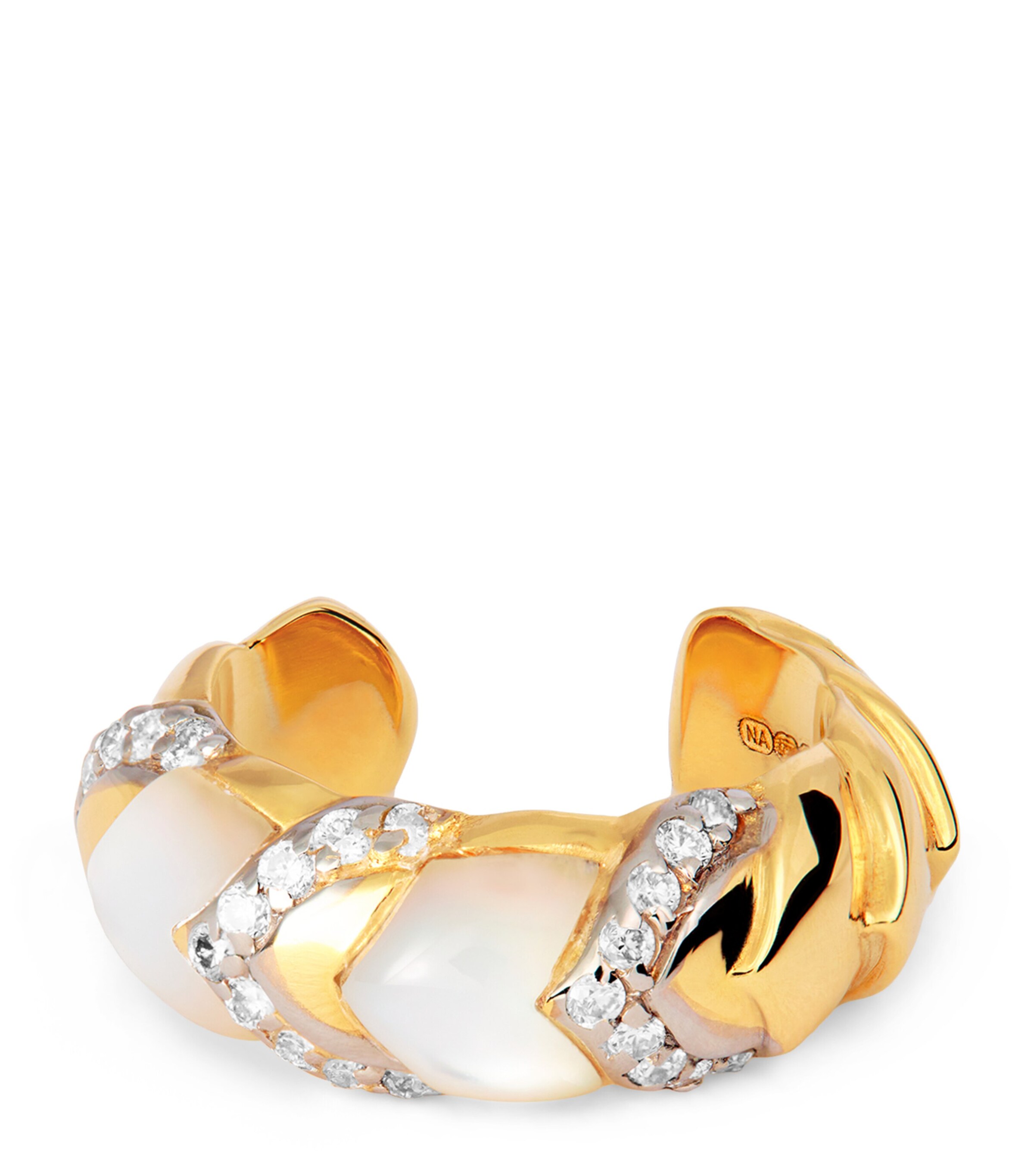 Nadine Aysoy Yellow Gold, Diamond and Mother-of-Pearl Cobra Ear Cuff Yellow Gold Image 1