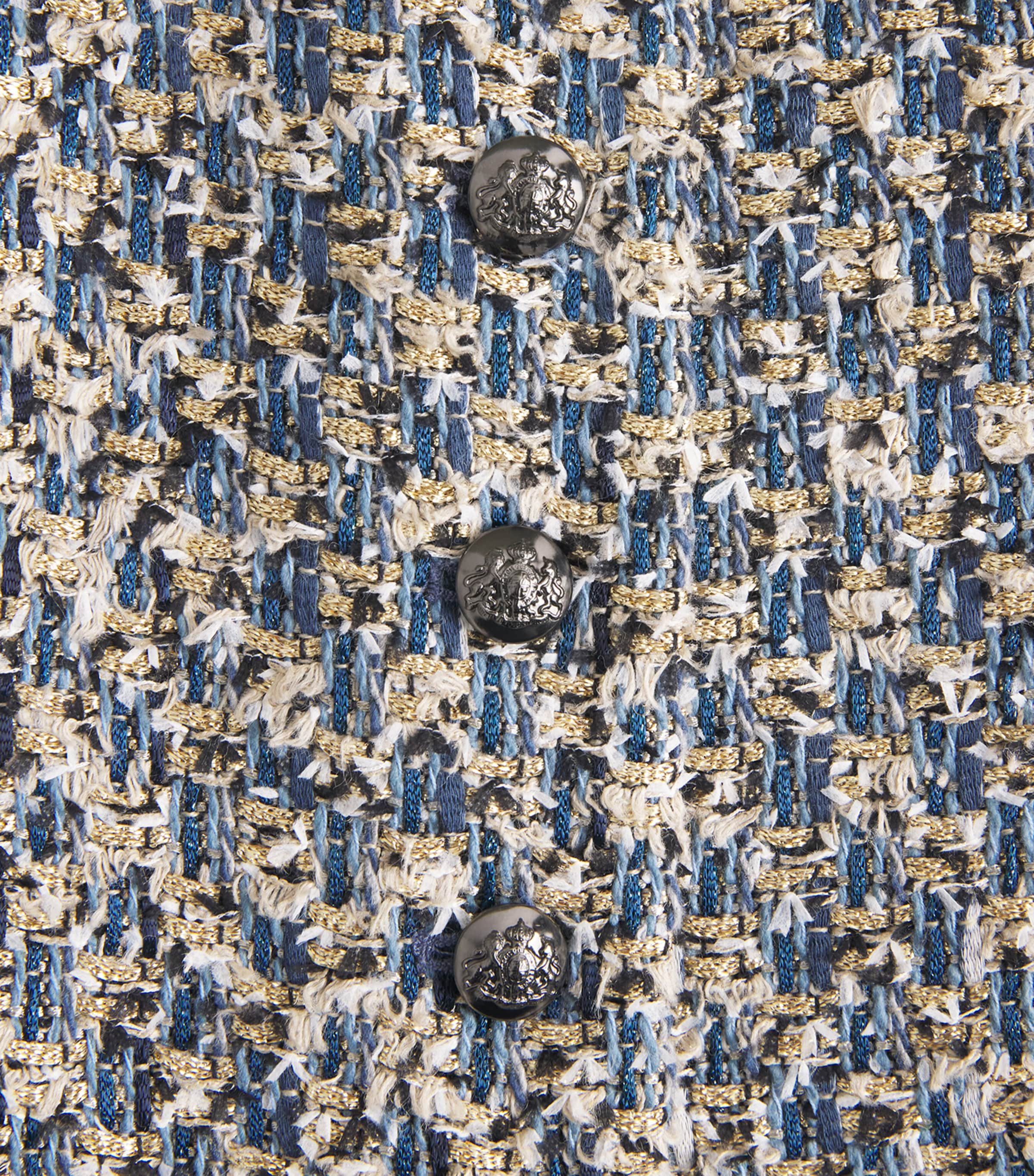 ME+EM Womens Tweed Cropped Jacket Blue Multi Image 6