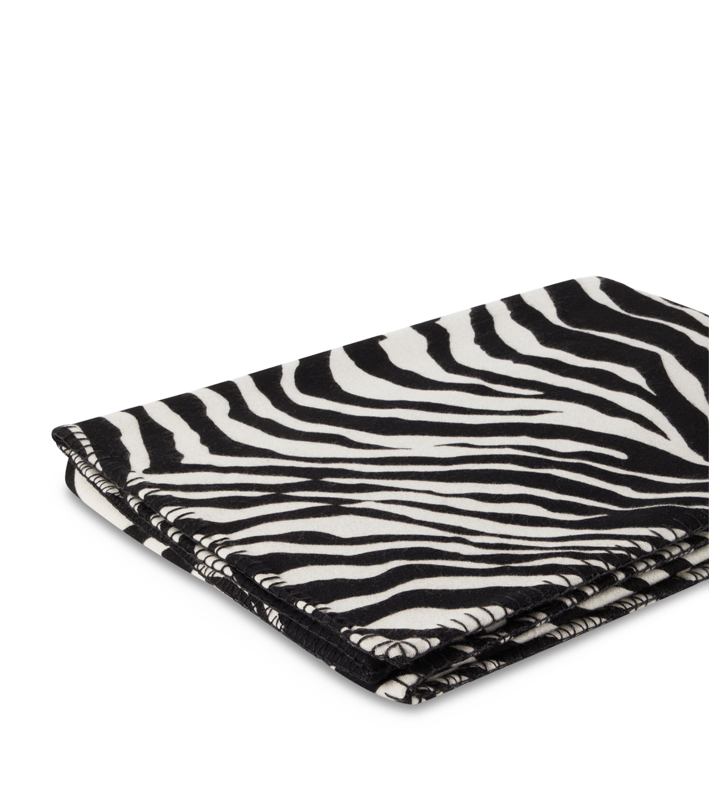 Wool-Silk Zebra Print Blanket (140cm x 180cm) UZ003 ZEBRA Image 3