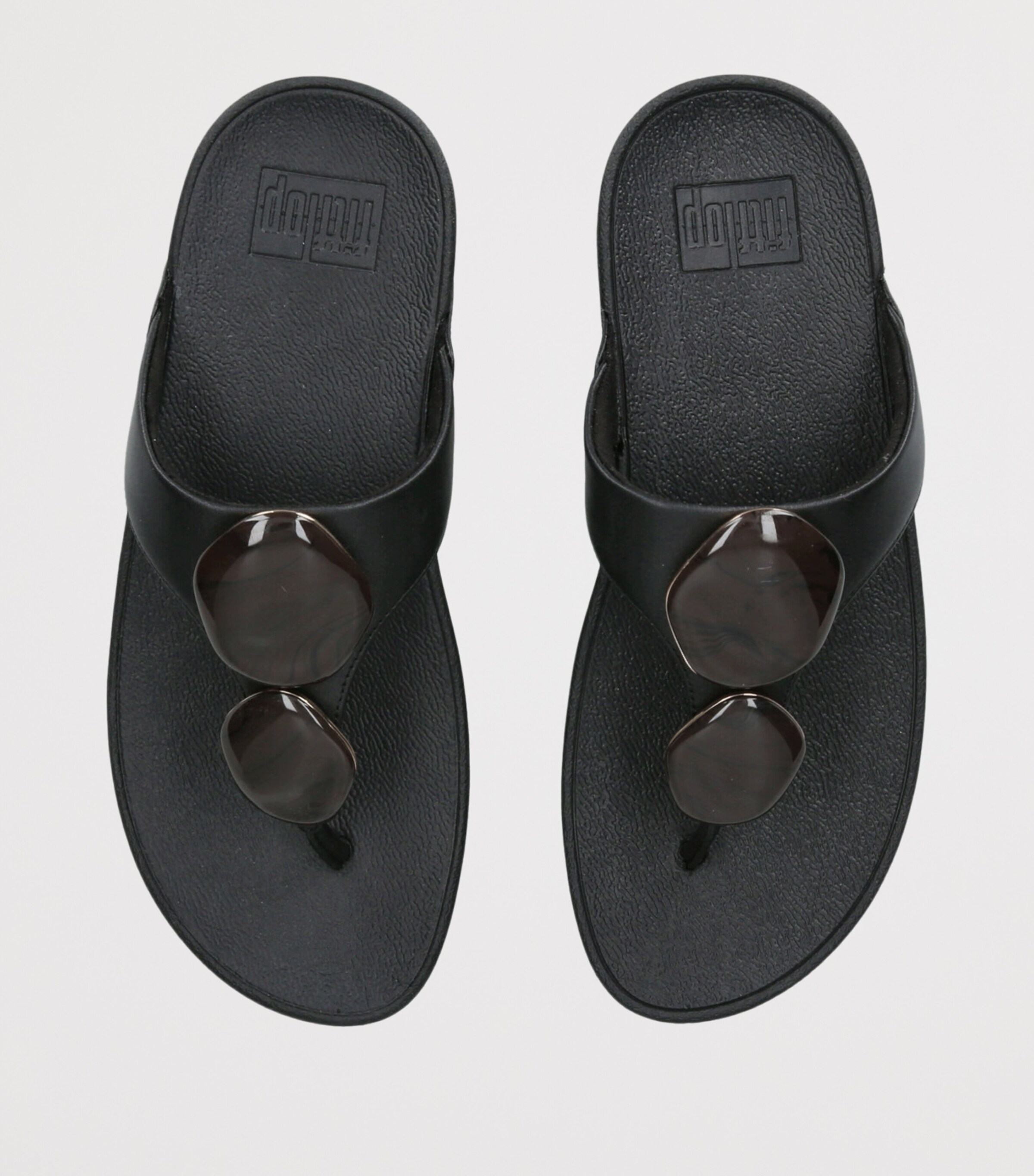 FitFlop Marble Stone Lulu Toe-Post Sandals 50 Black Image 4