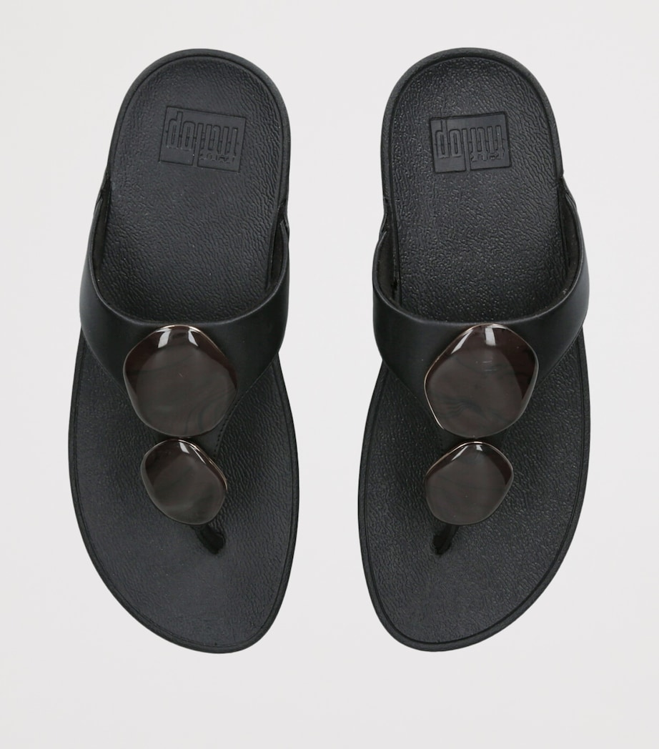 FitFlop Marble Stone Lulu Toe-Post Sandals 50 Black Image 4