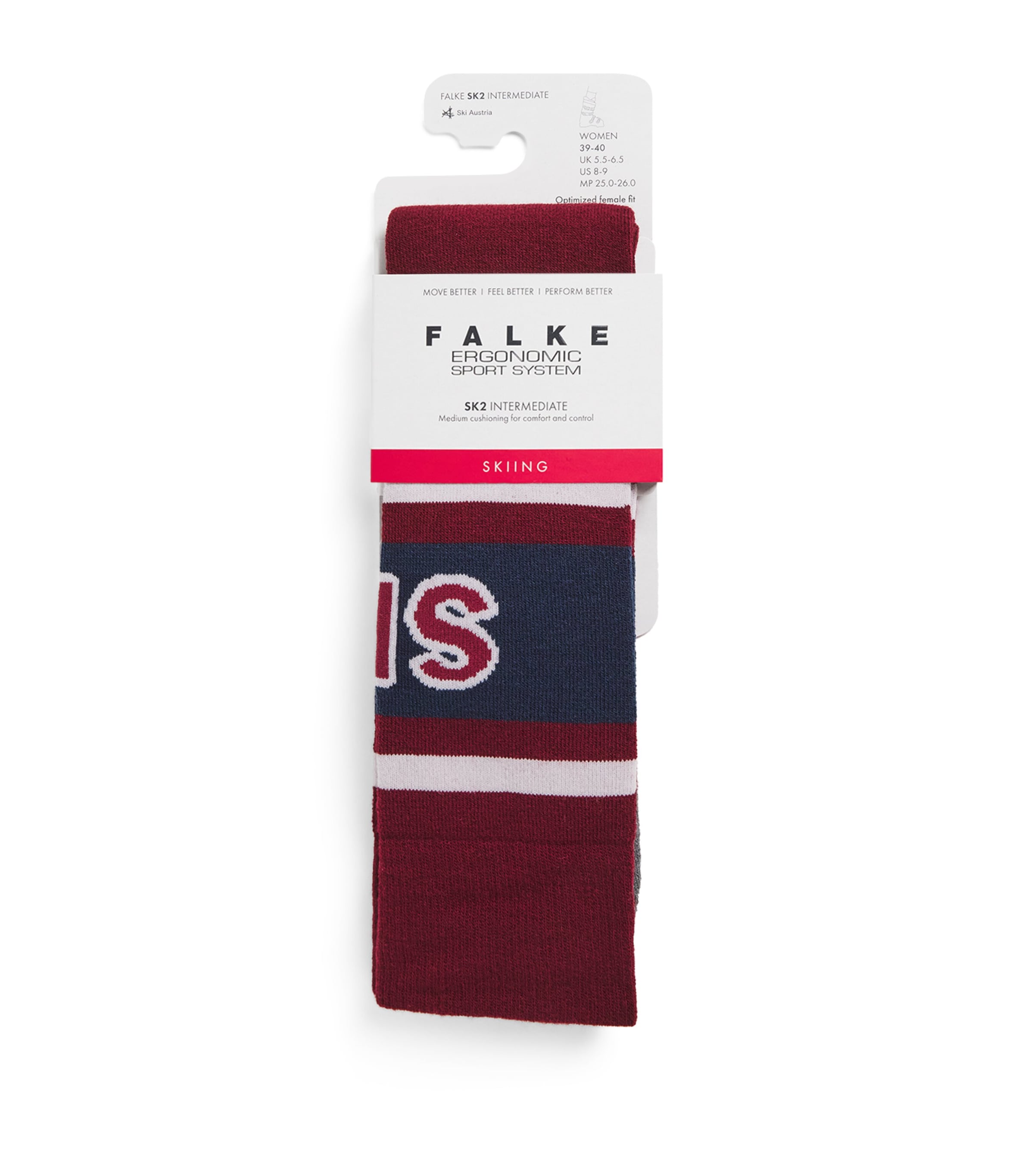 Falke Sk2 Skiing Socks In Burgundy