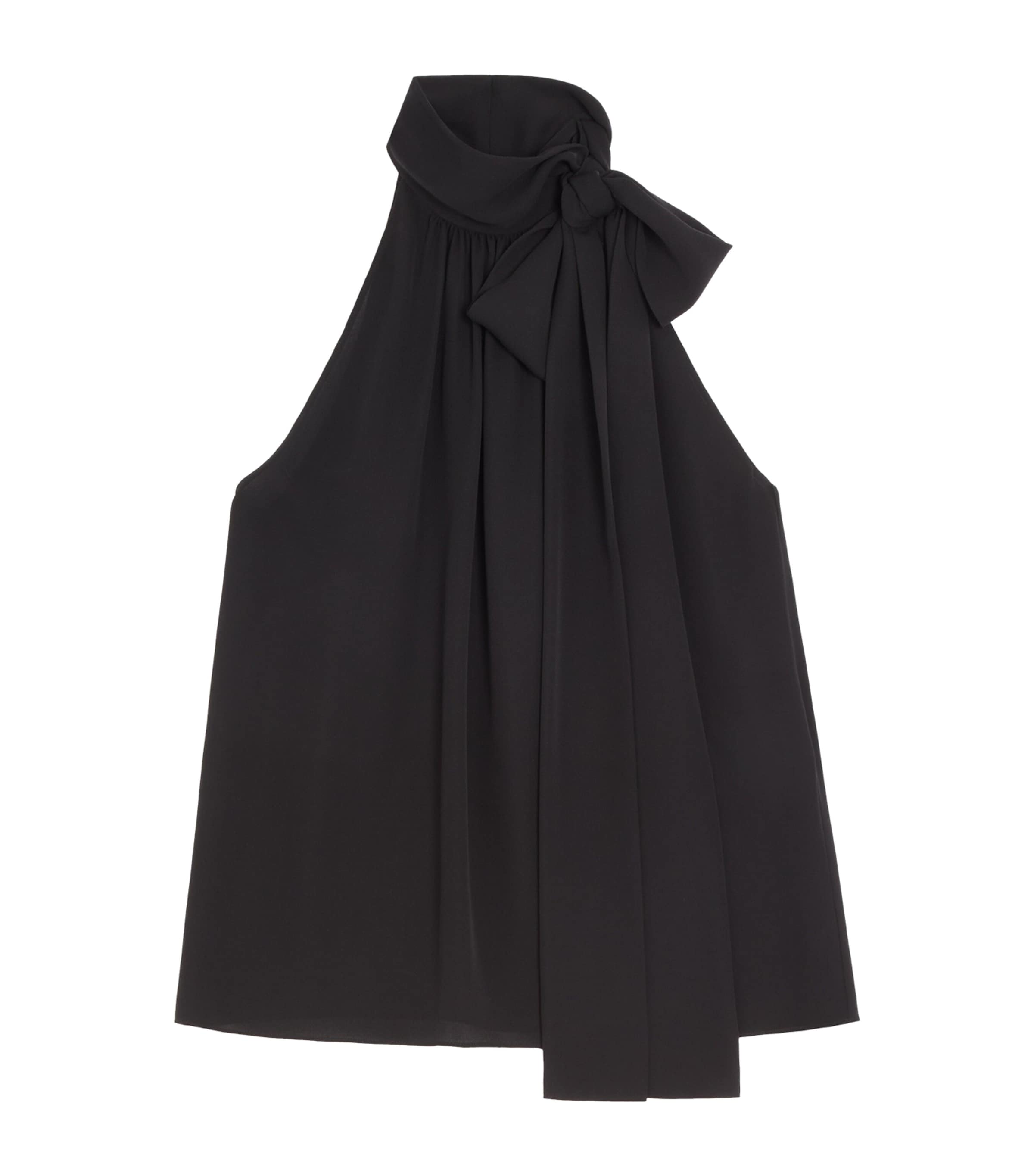 Valentino Womens Silk Tie-Neck Top Image 1