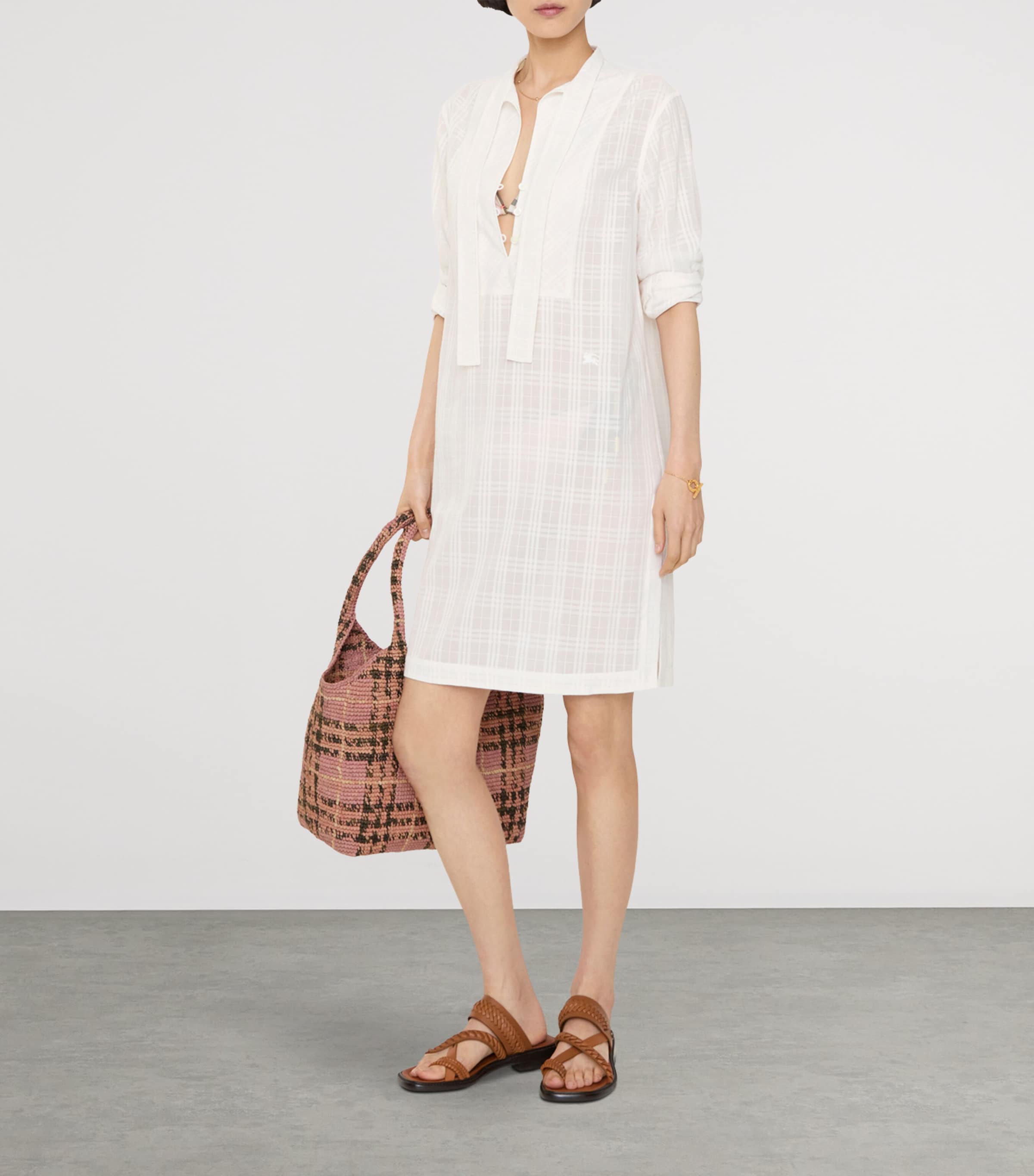 Burberry White Cotton Voile Mini Dress | Harrods US