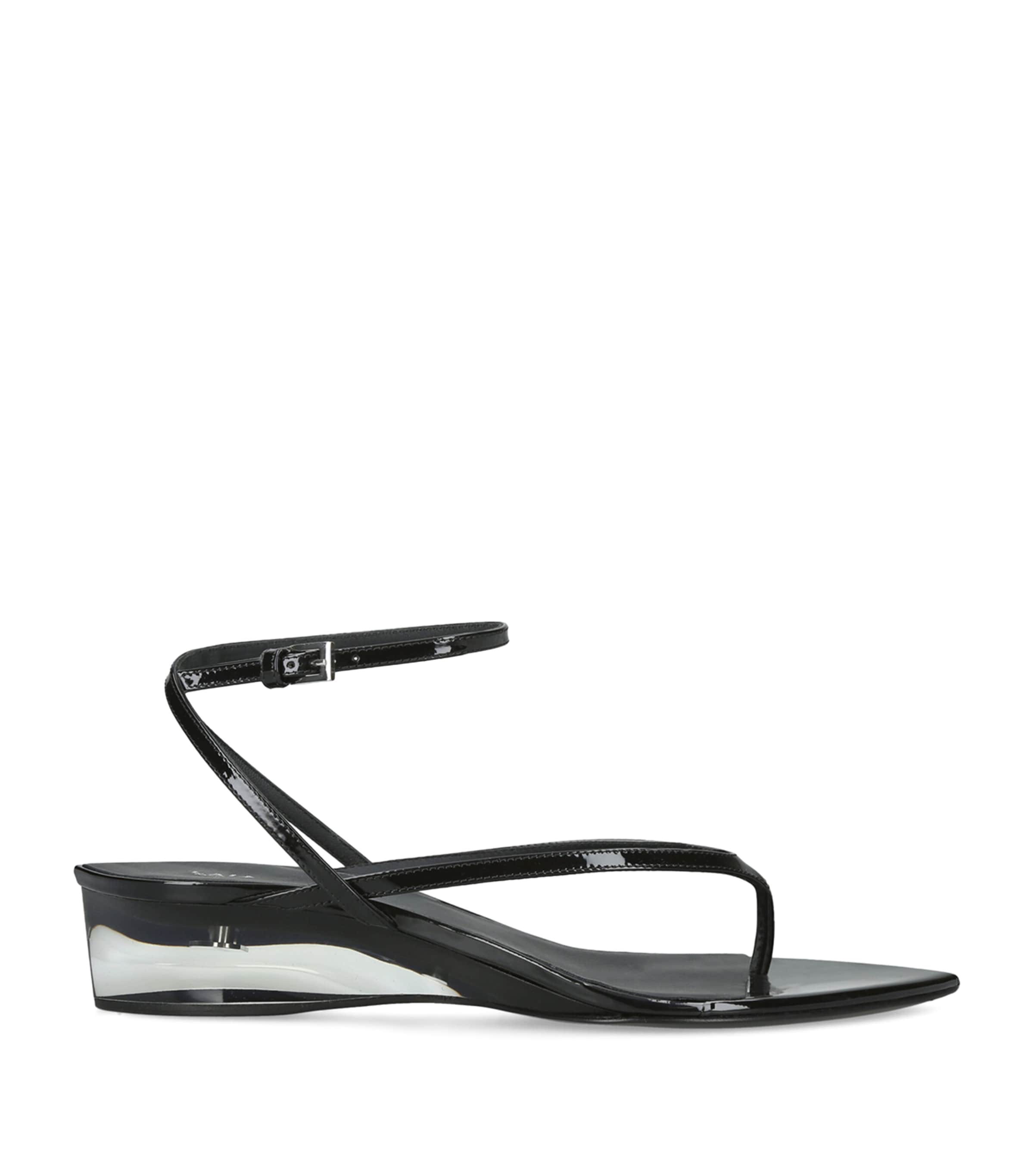 Alaïa Clear Tongs Wedge Sandals 30 Black Image 1