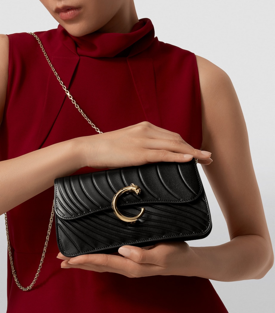 Mini Leather Panthère de Cartier Cross-Body Bag BLACK Image 2