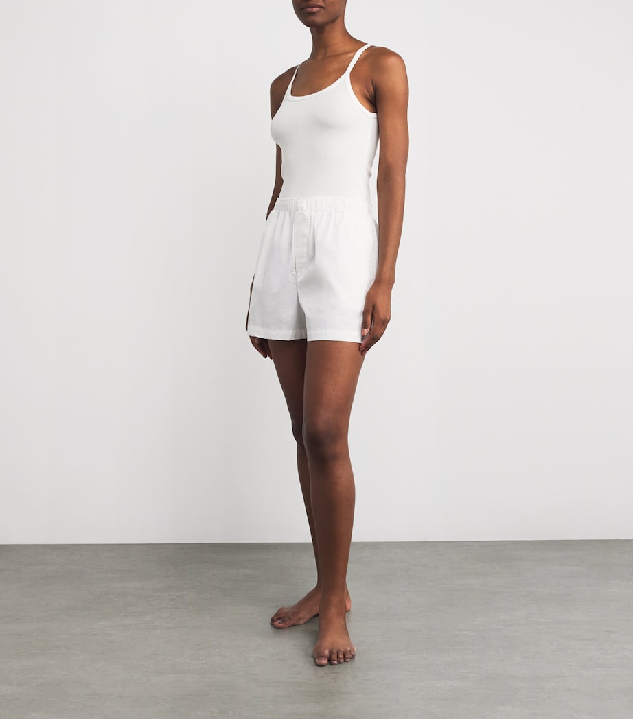 Stretch-Cotton Pointelle Camisole Top SNOW Image 2