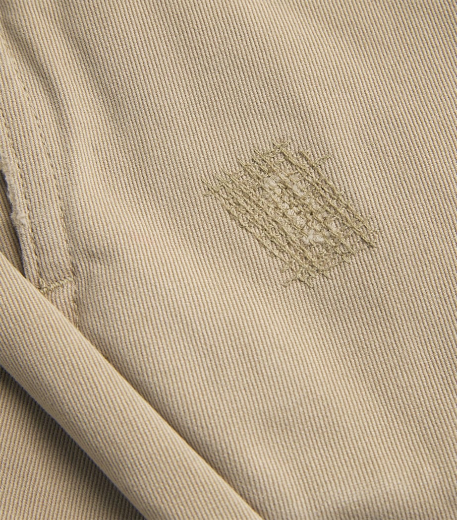 Cotton Distressed Chino Shorts TAN Image 5