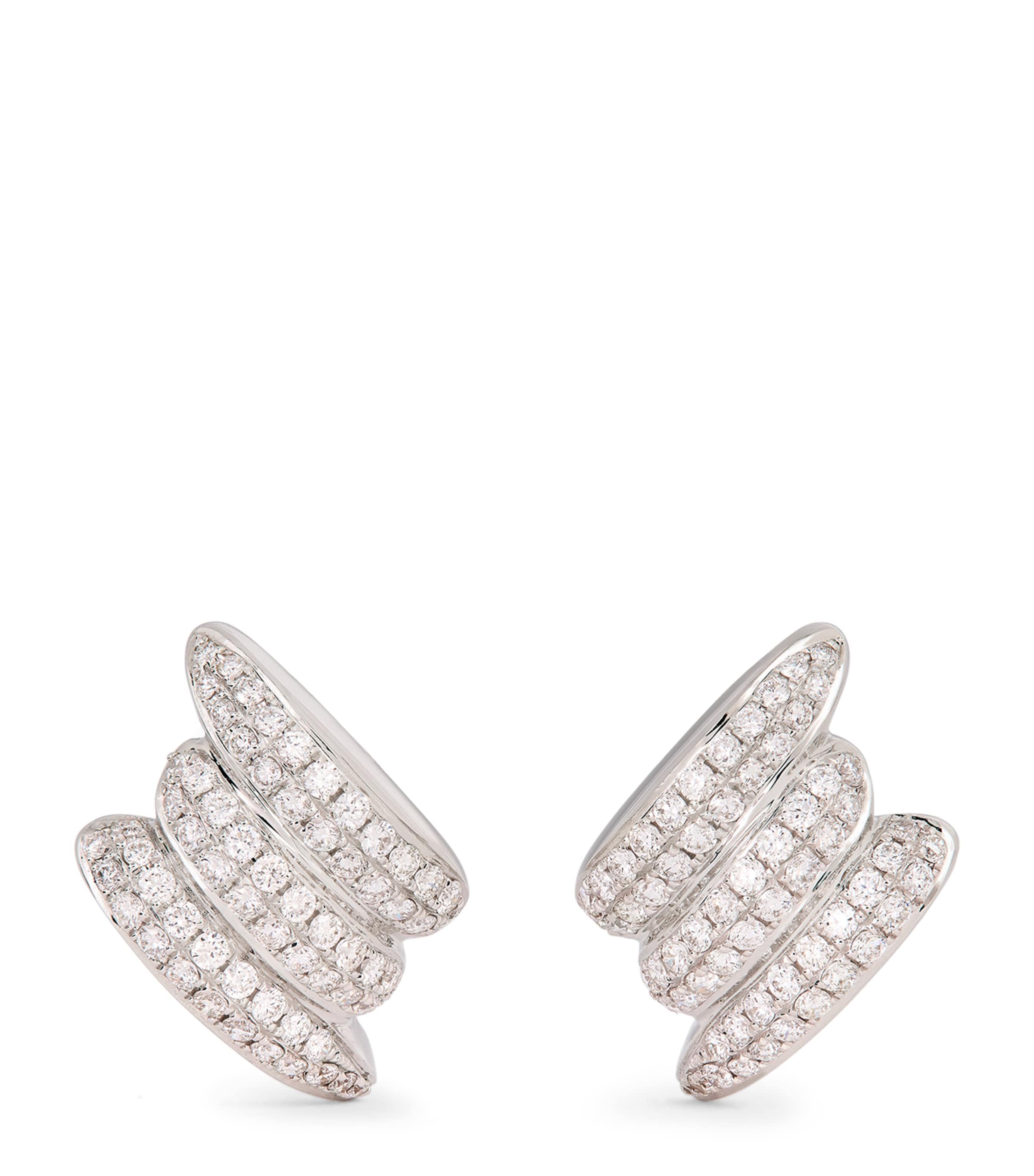 Anita Ko White Gold And Diamond Claire Earrings In White