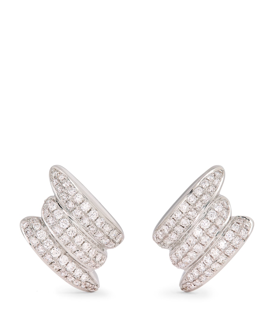 White Gold and Diamond Claire Earrings WHITE GOLD Image 1