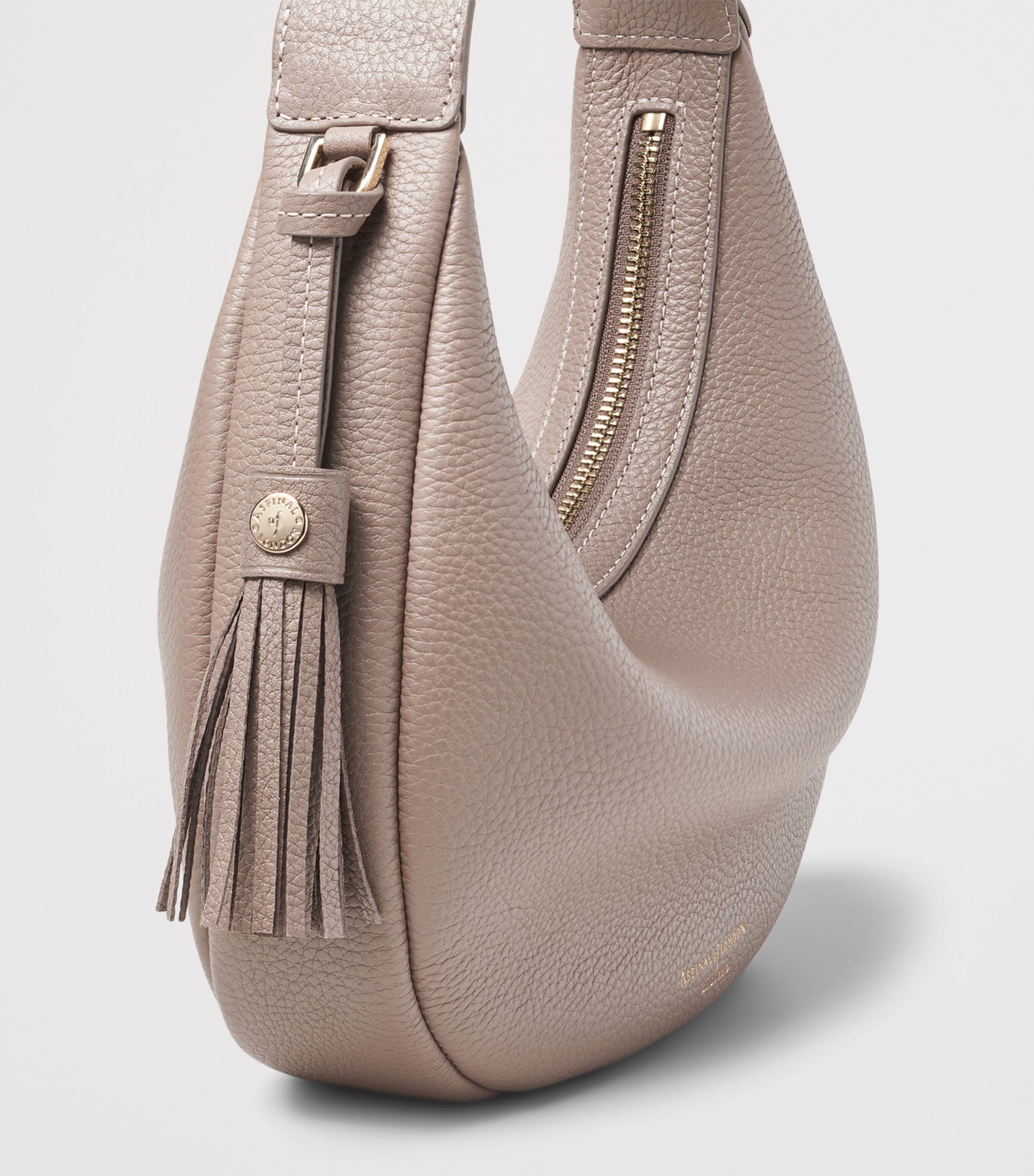 Aspinal Of London Mini Soho Crescent Shoulder Bag Moleskin Image 5