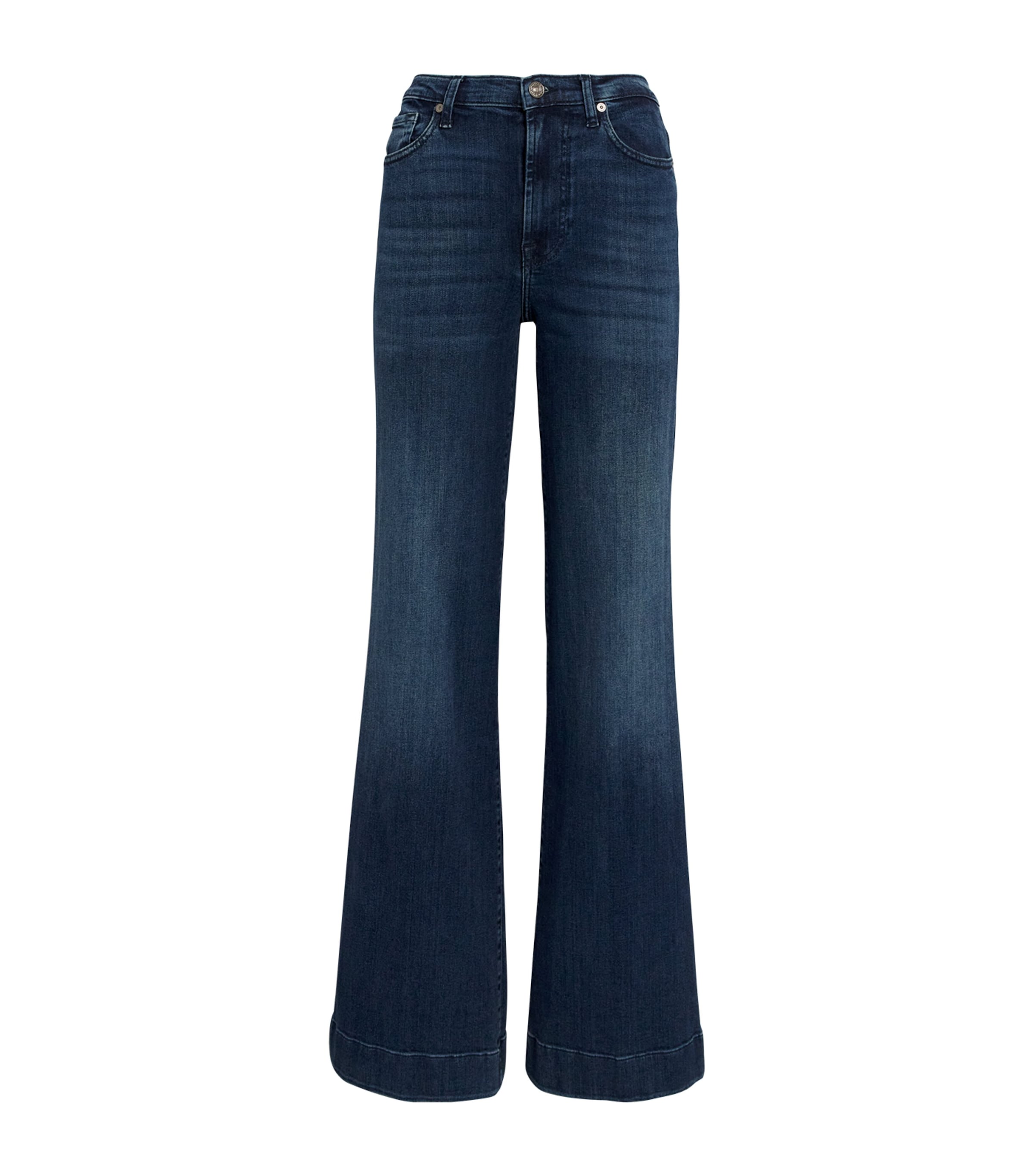 7 For All Mankind Modern Dojo High-rise Flared Jeans In Blue