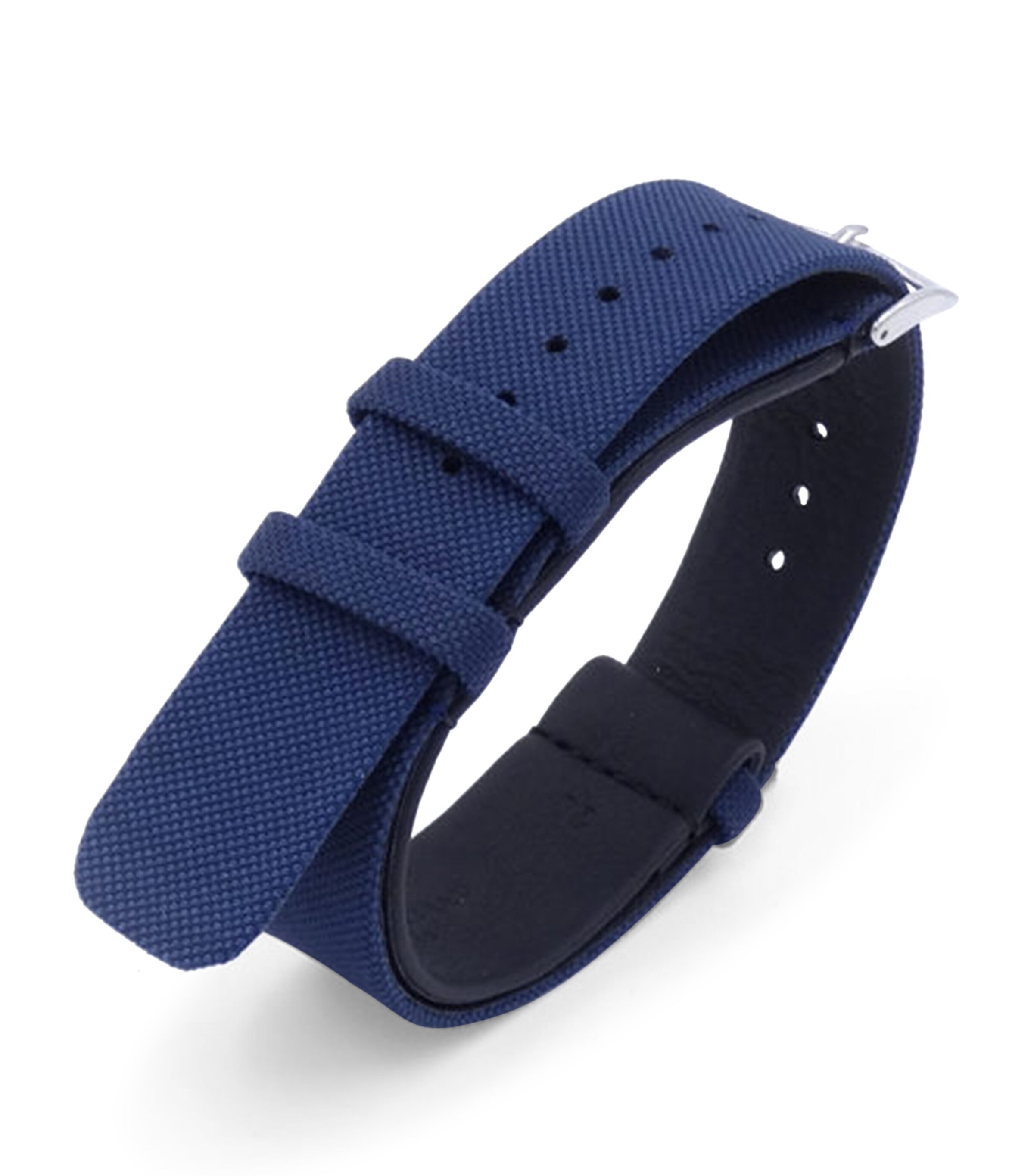 Jean Rousseau Fabric NATO Watch Strap (21mm) Blue Image 3