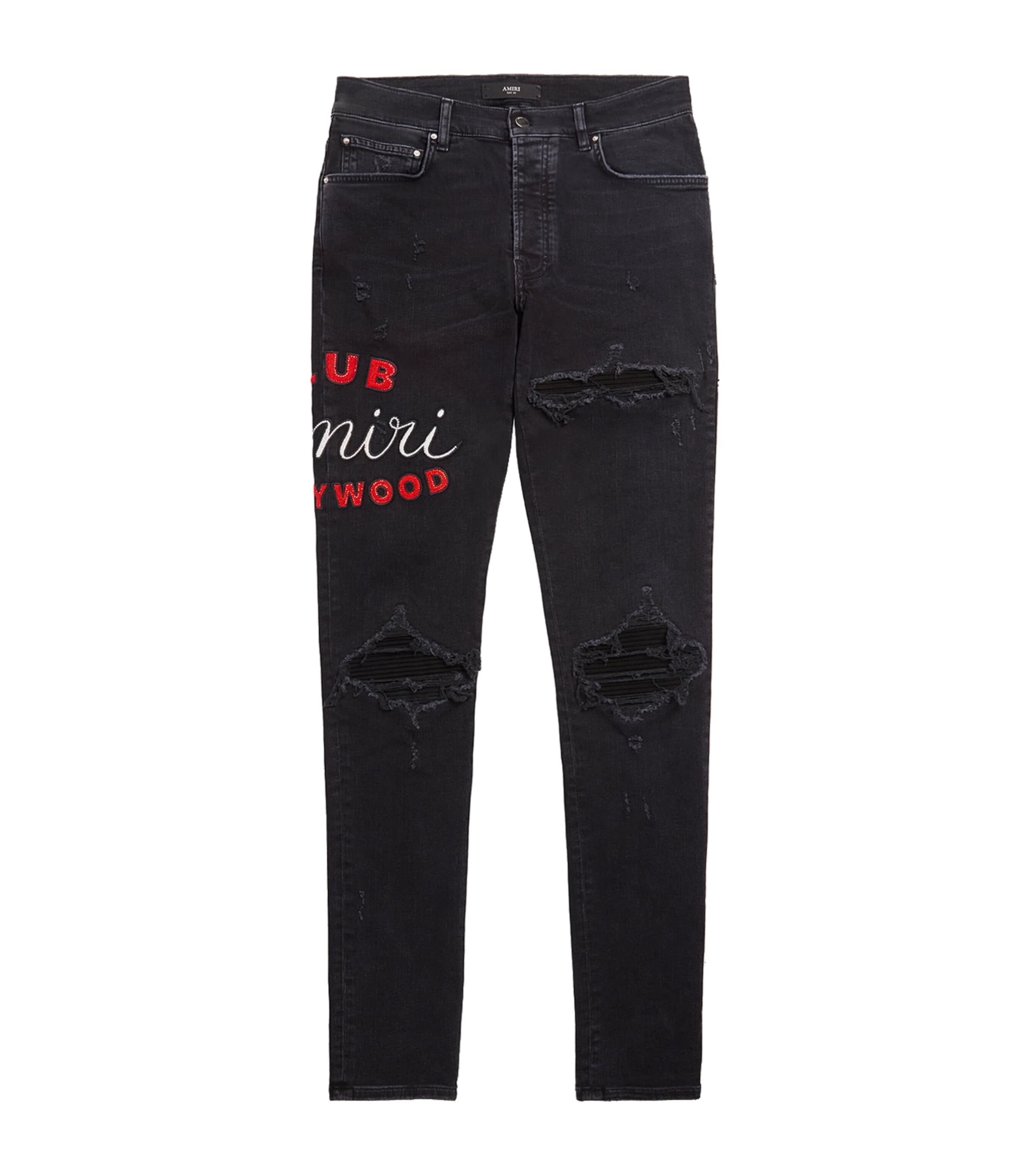 Amiri Casual Trousers With Five Pockets And Embroidery In Black