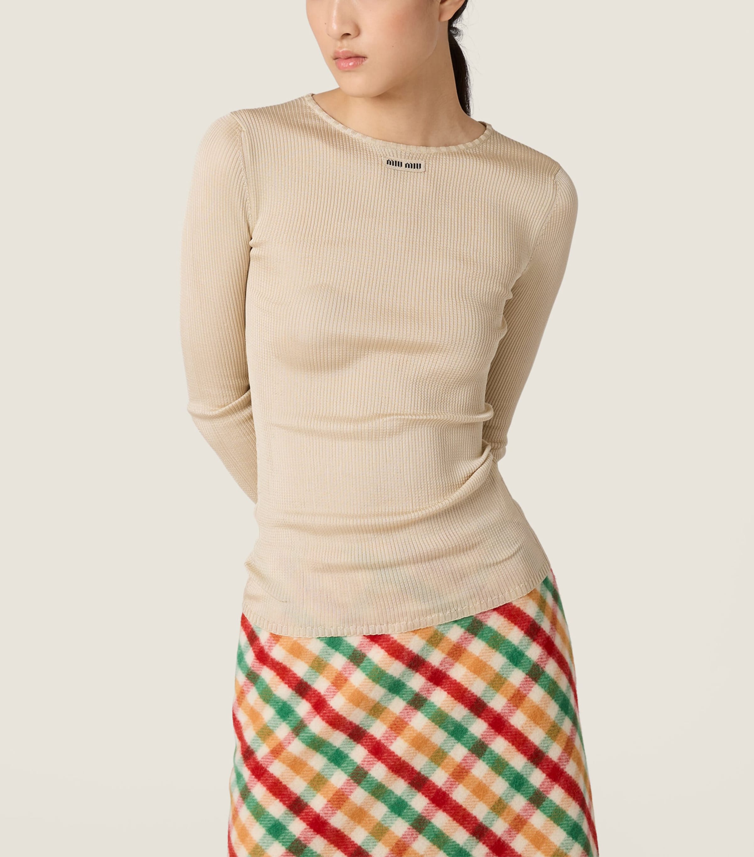 Silk Rib Knit Sweater F0036 Image 2
