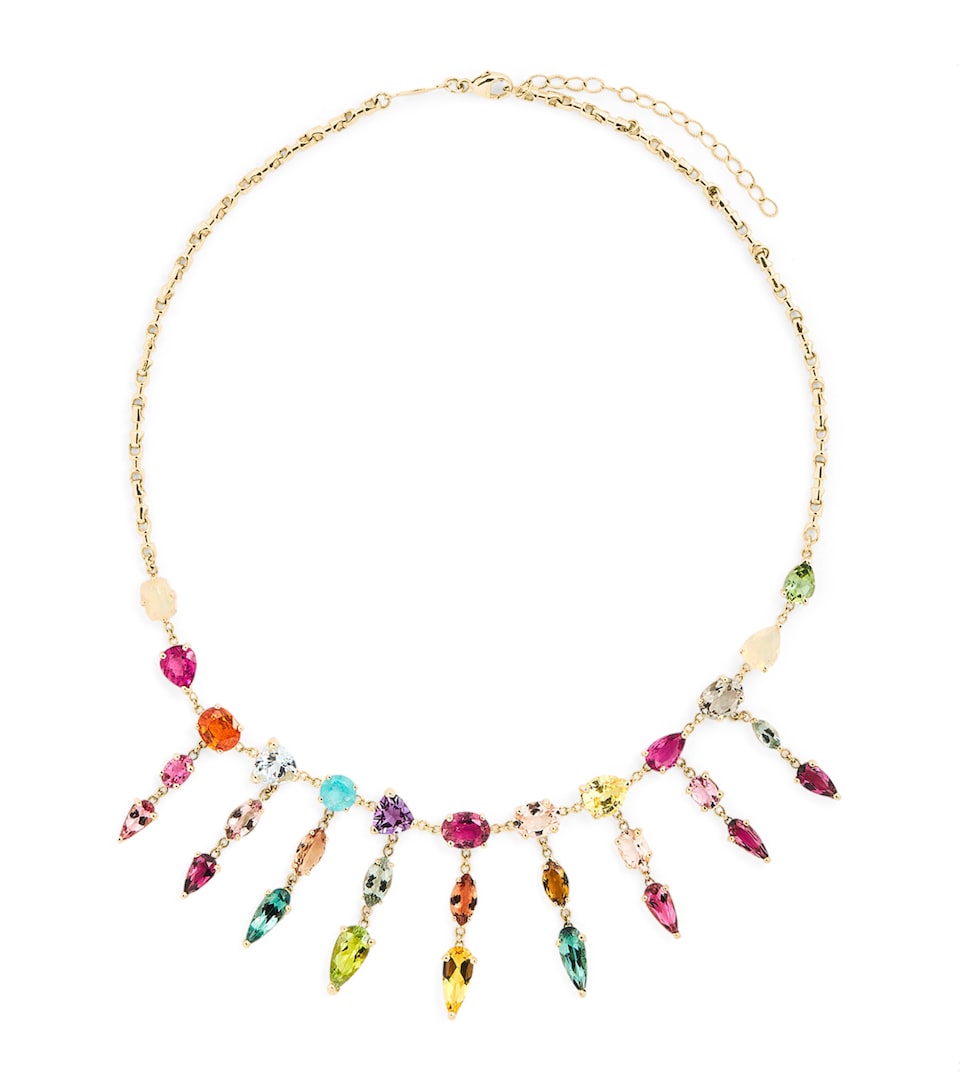 Jacquie Aiche Yellow Gold and Mixed Gemstone Shaker Necklace Yellow Gold