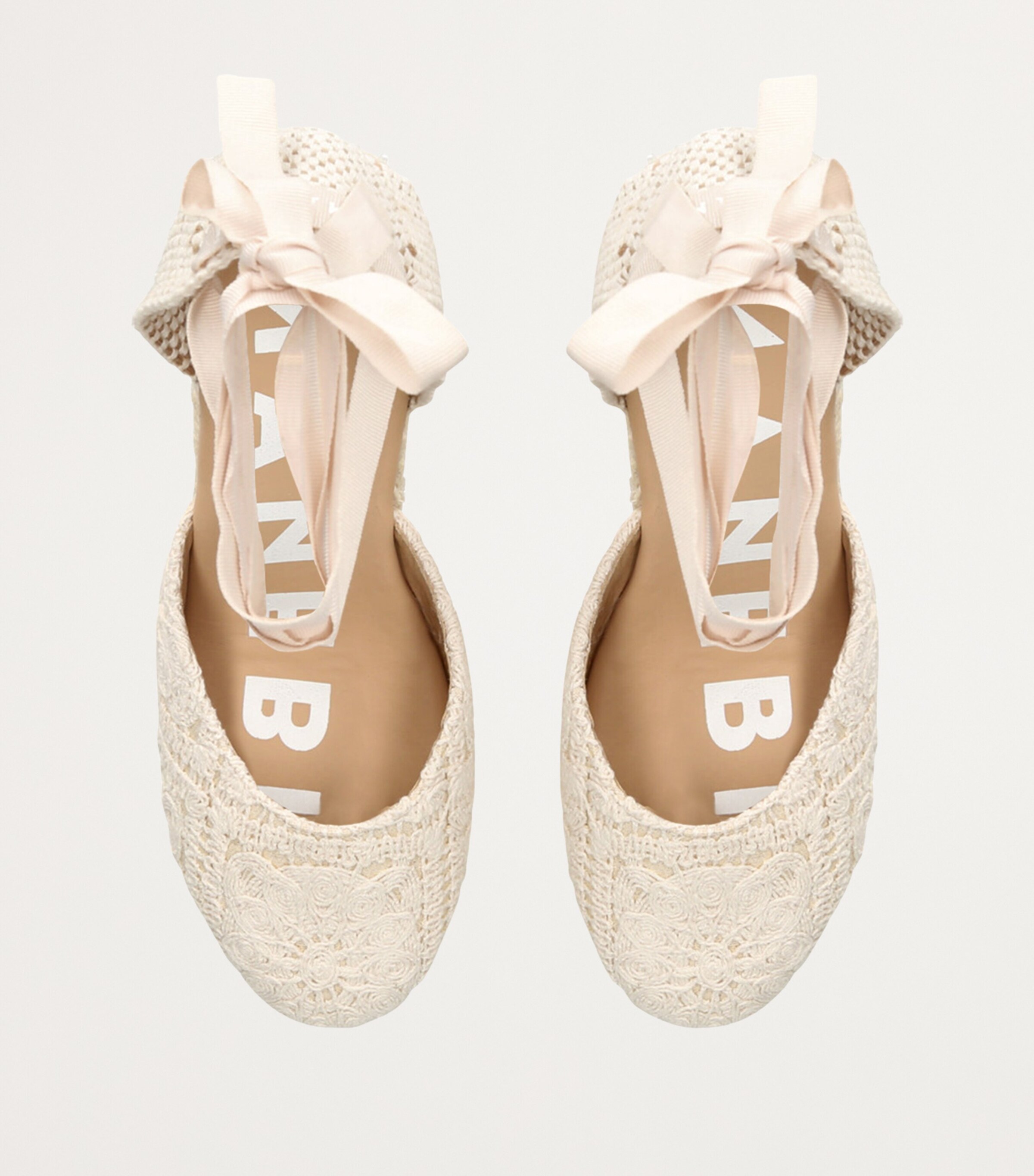 Manebi Cotton Yucatan Espadrille Wedge Sandals 100 Bone Image 4