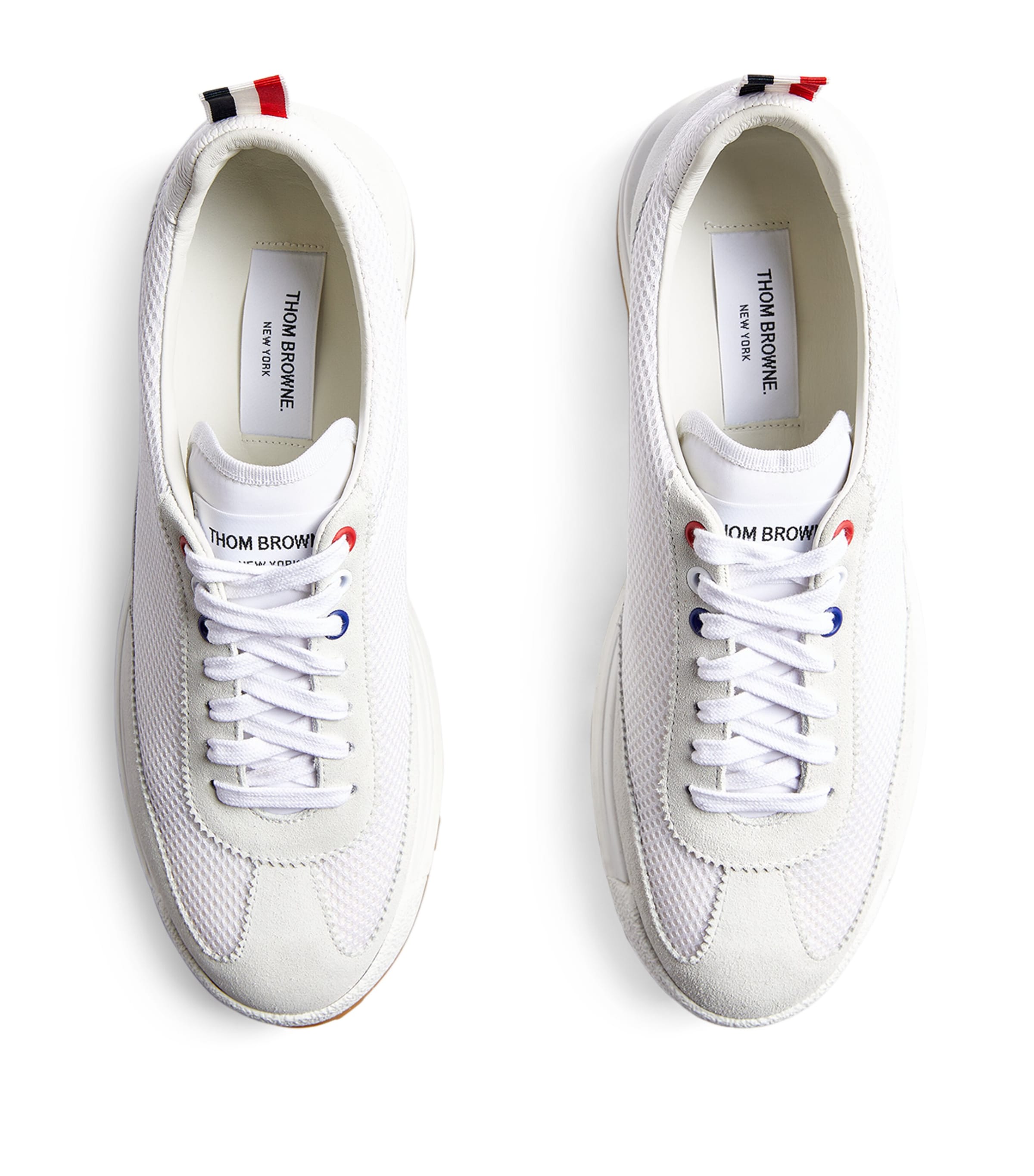 Suede-Trim Technical Tricolour Sneakers WHITE Image 2