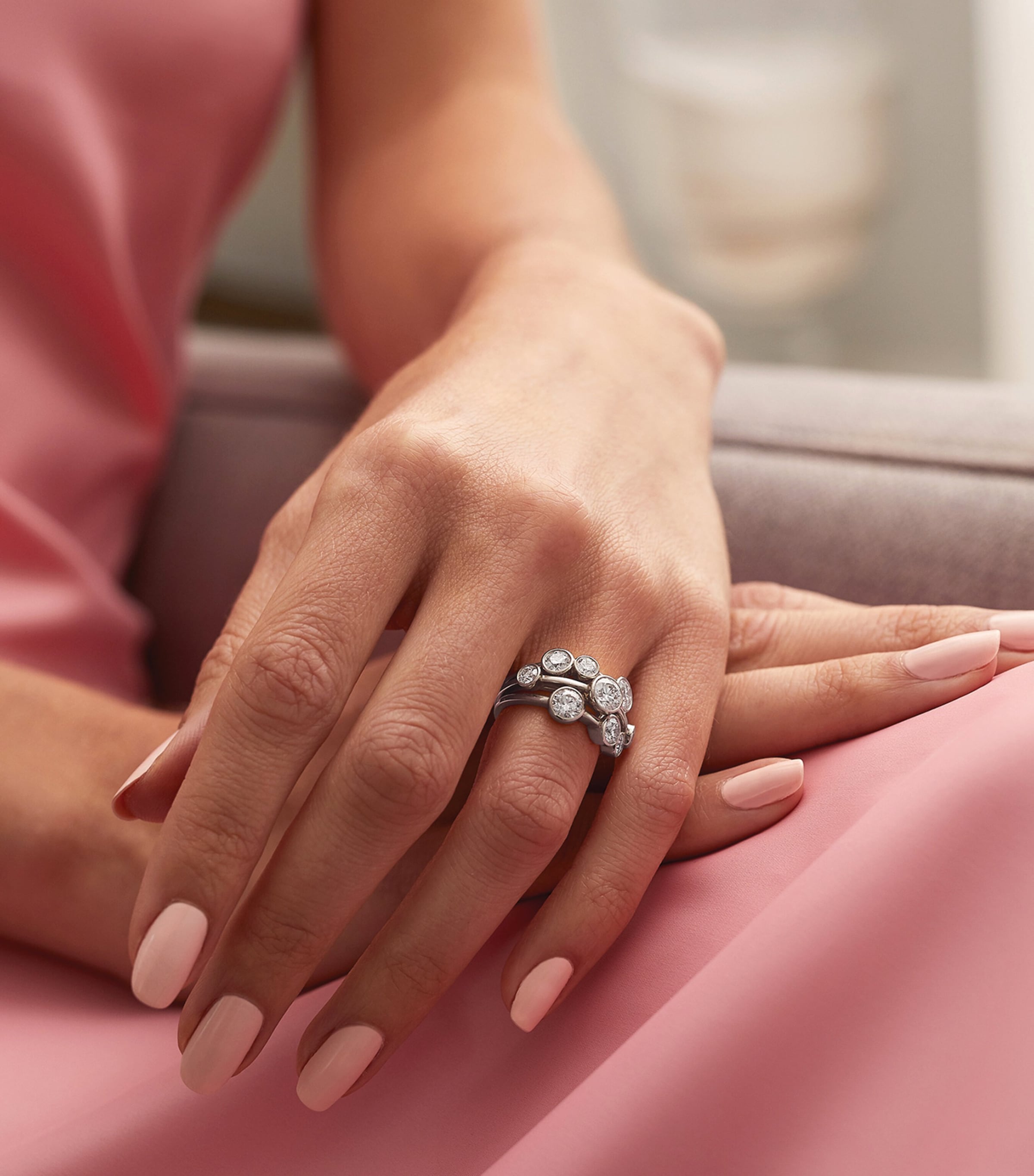 Boodles Medium Platinum and Diamond Raindance Ring Harrods UK