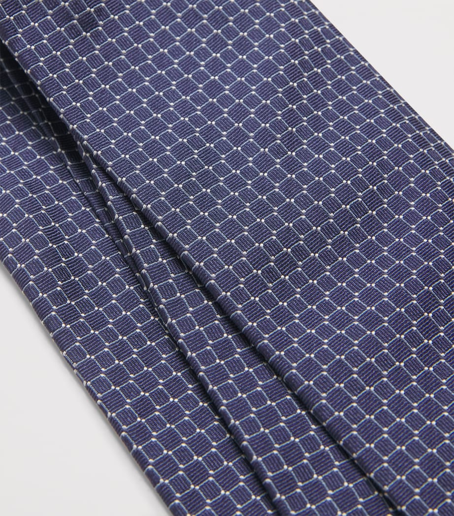 Silk Geometric Jacquard Tie 06 LIGHT BLUE Image 3