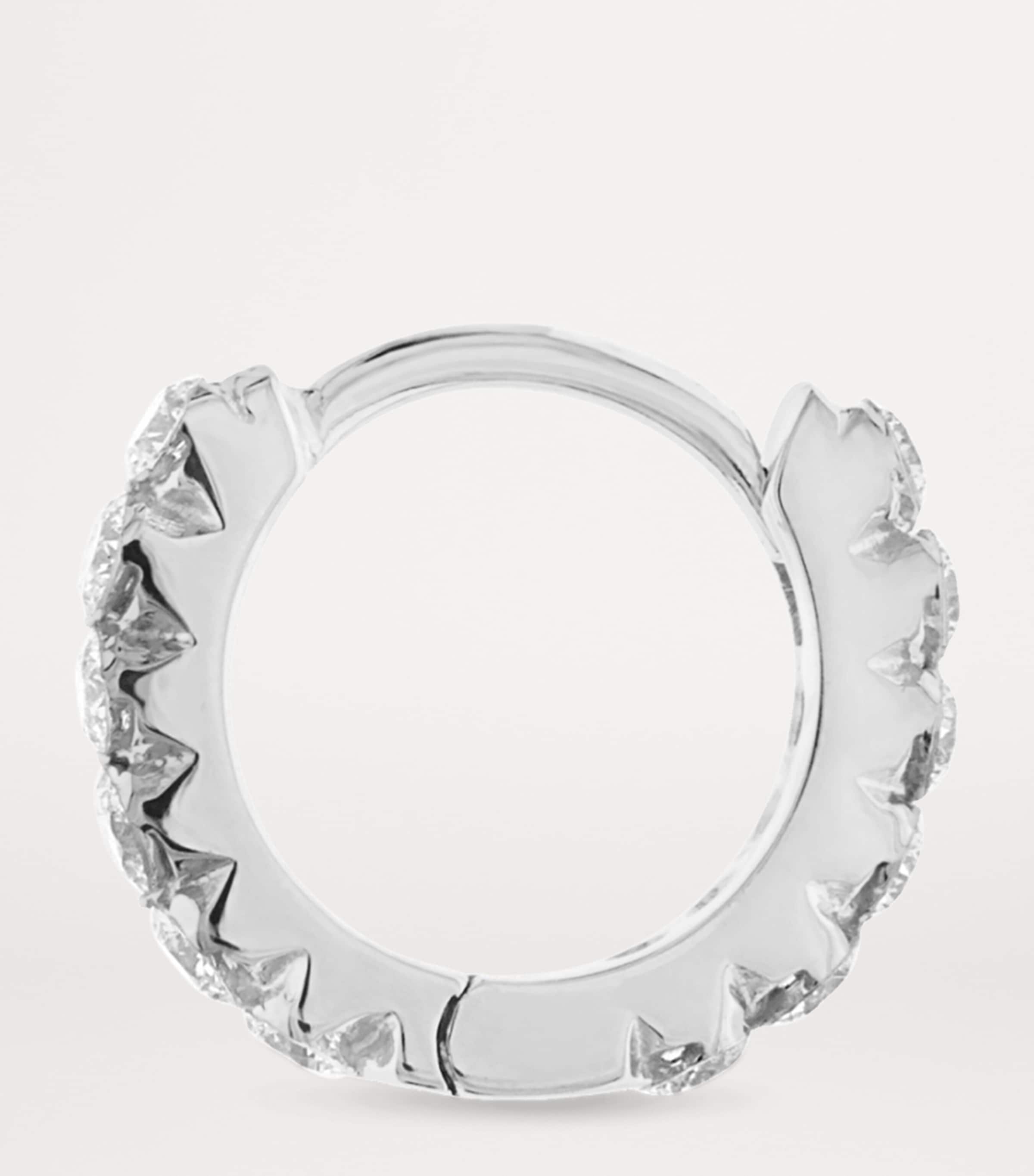 White Gold Invisible Set Diamond Eternity Hoop Earring (6.5mm) WHITE GOLD Image 3