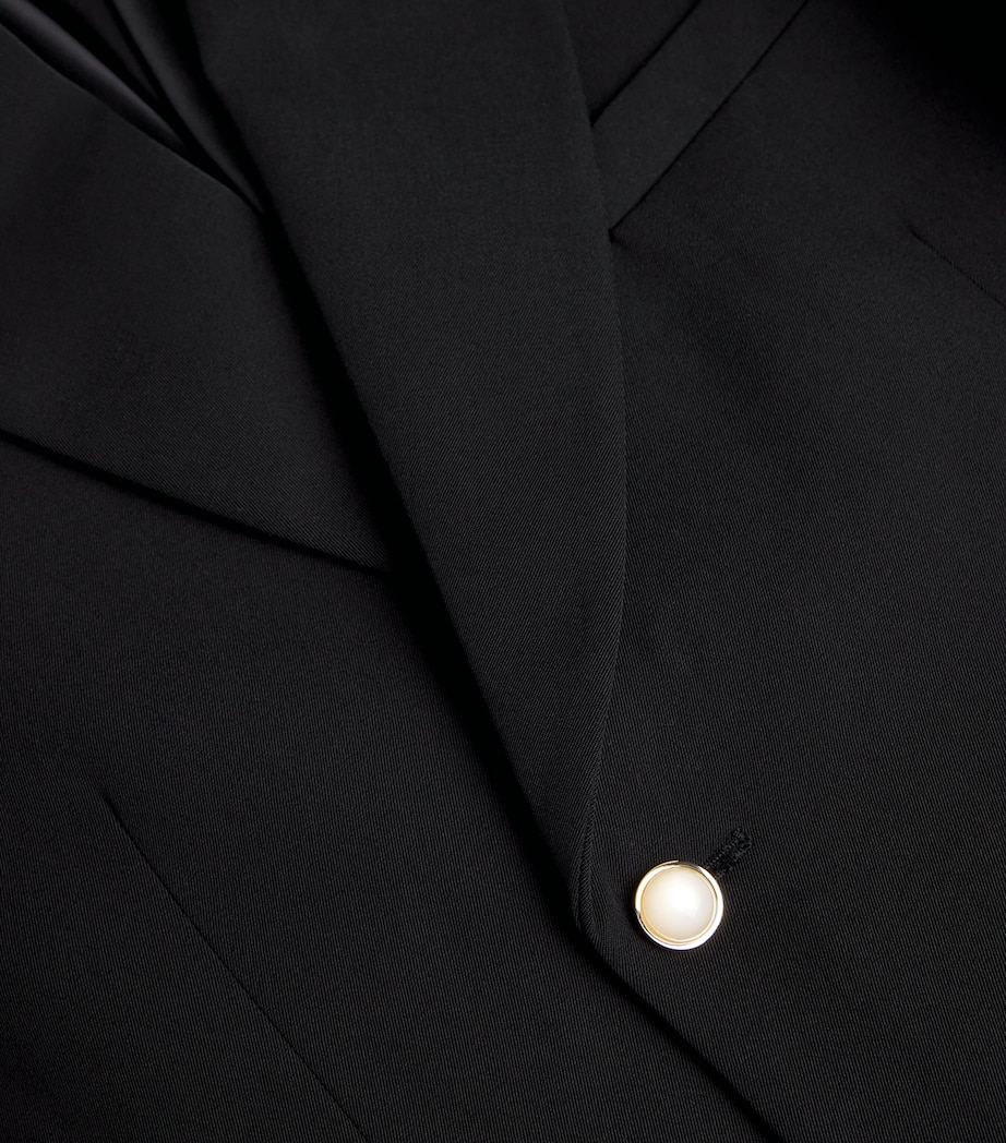 Wool Double-Breasted Blazer BLACK Image 5