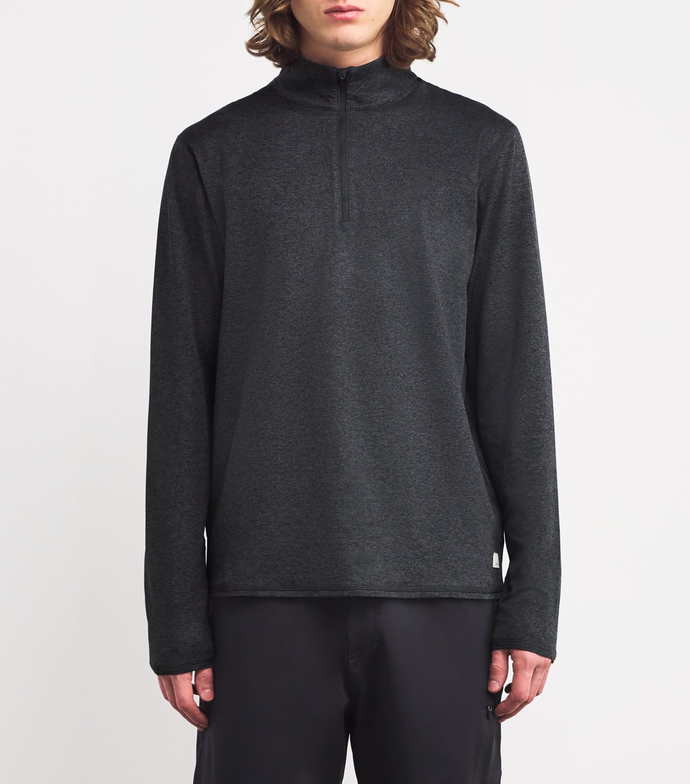 DreamKnit Ponto Quarter-Zip Sweatshirt CHARCOAL HEATHER Image 3
