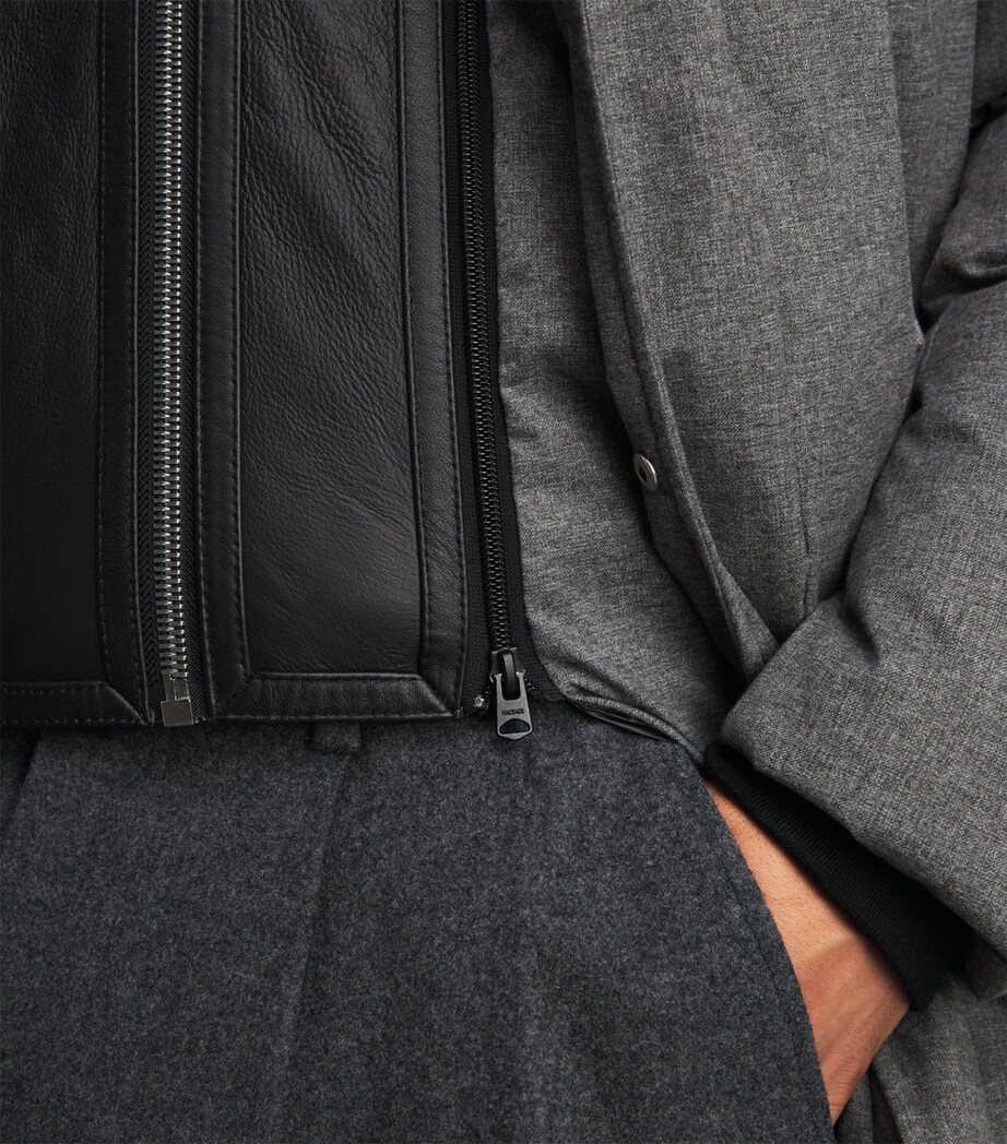 Mackage Mens Down Shearling Hooded Parka Coat Grey Mix Image 6