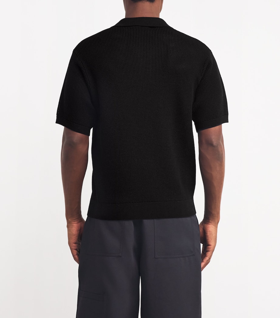 FRAME Mens Wool-Blend Polo Shirt Black Image 4