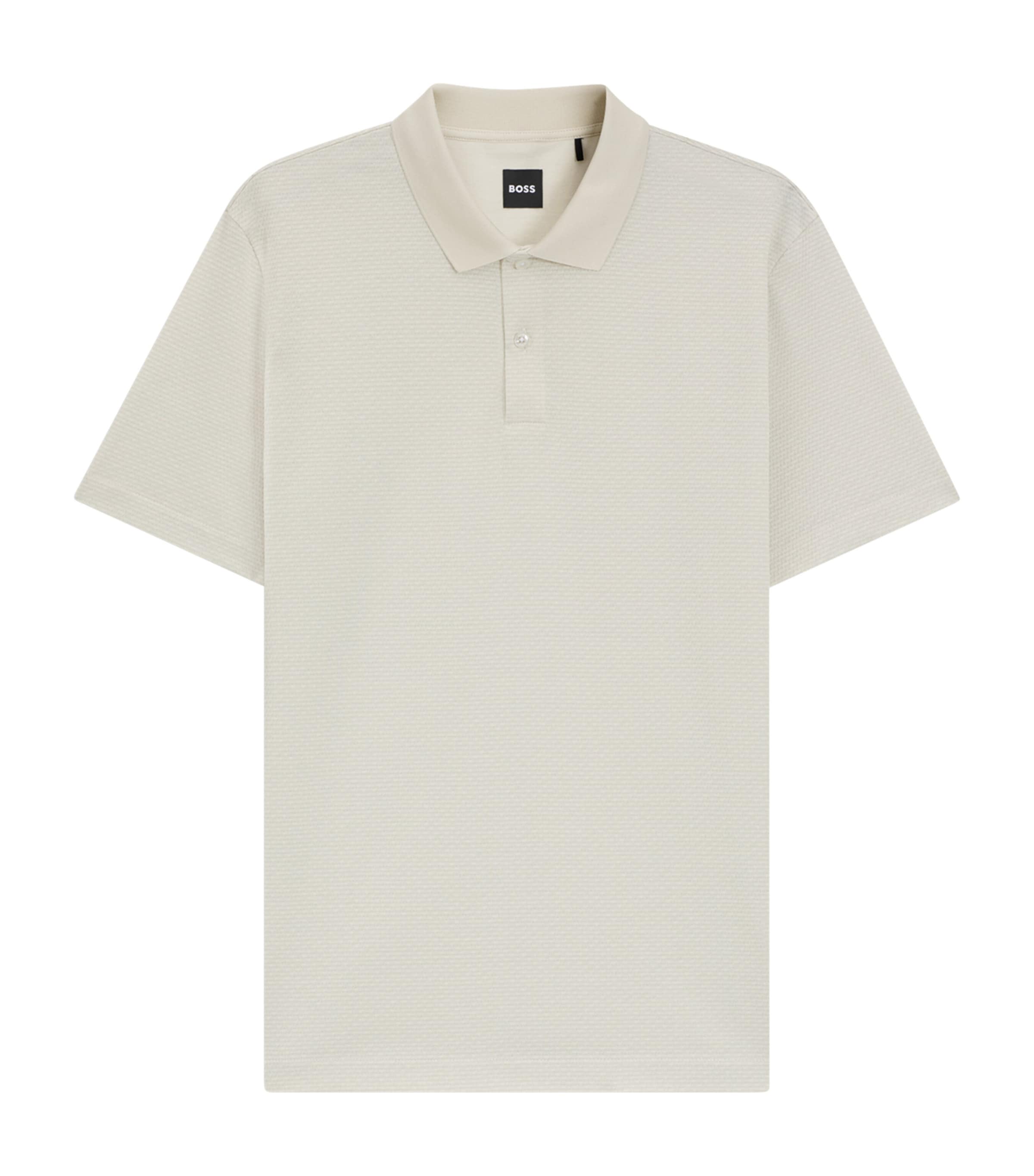 Hugo Boss Mercerised Cotton Polo Shirt In White