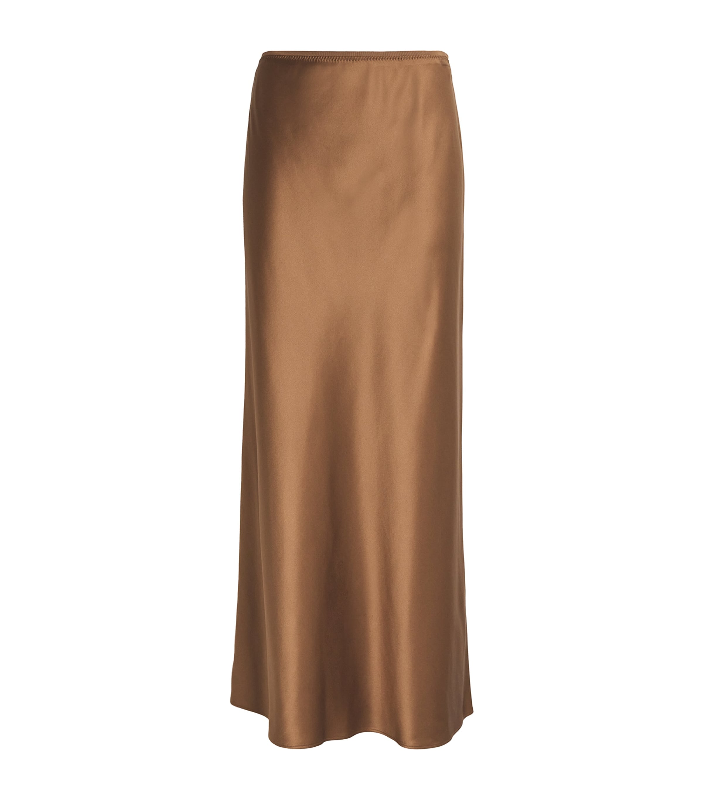 Joseph Womens Silk Satin Isaak Maxi Skirt Cinnamon Image 1