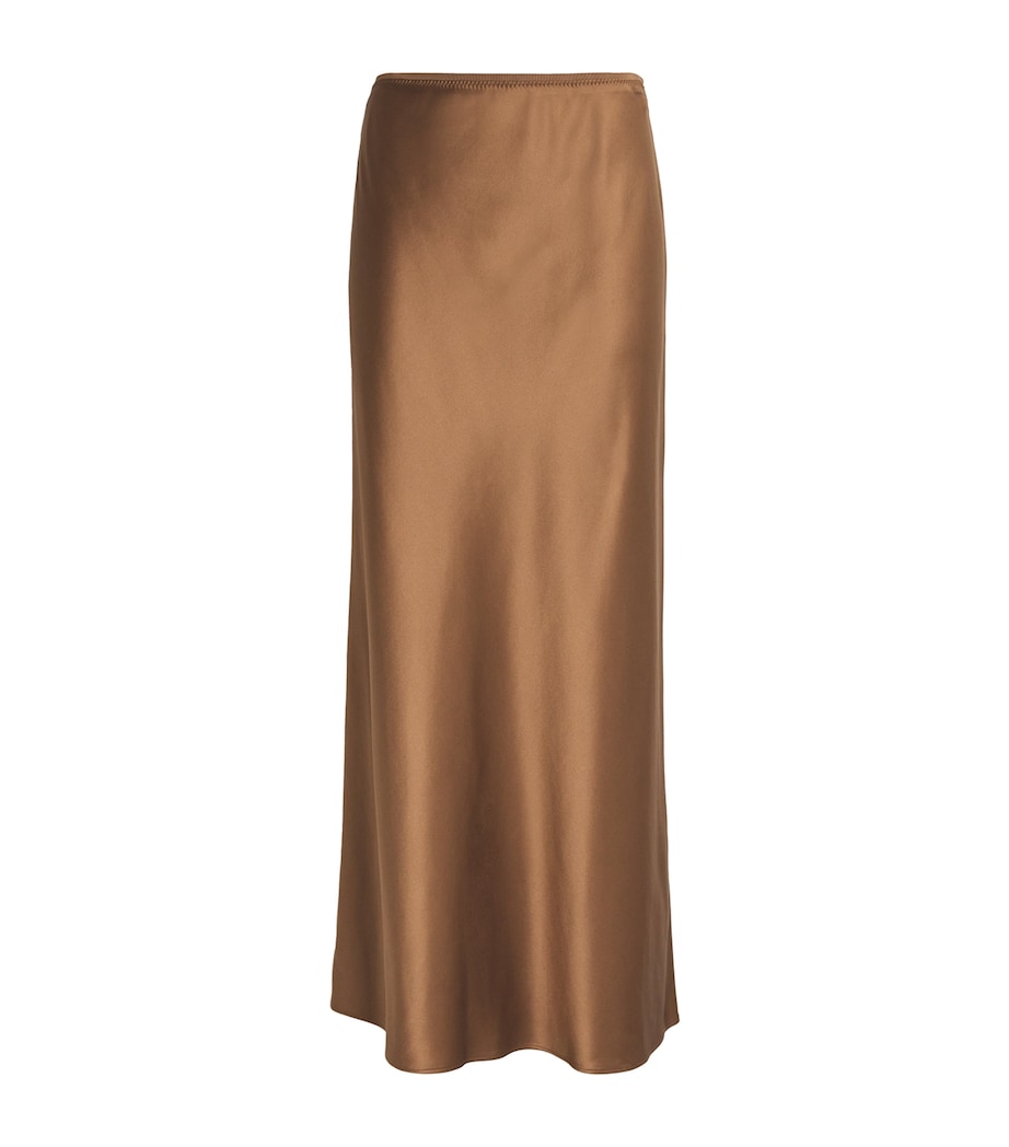 Joseph Womens Silk Satin Isaak Maxi Skirt Cinnamon Image 1