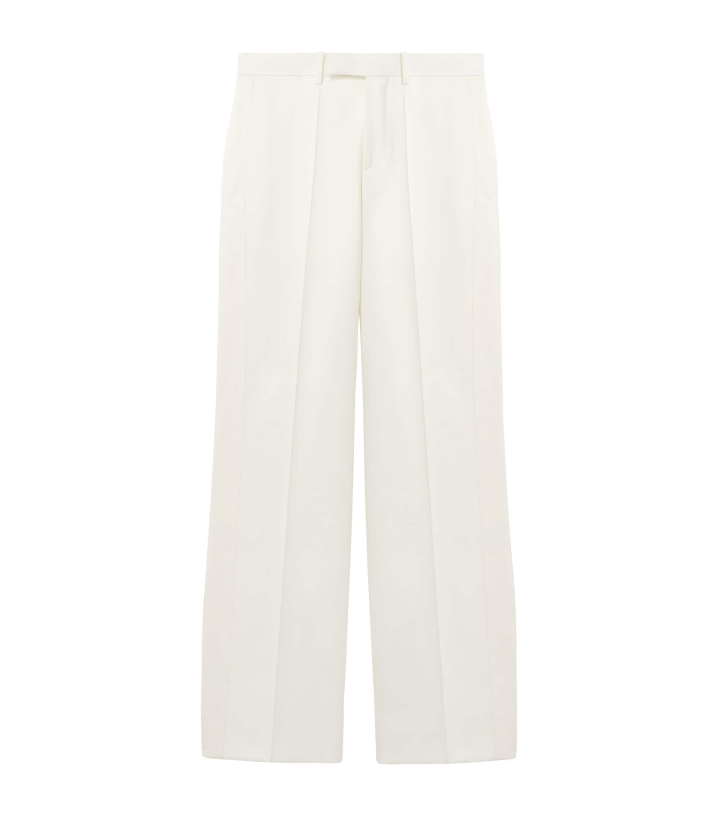 McQueen Mens Wool Wide-Leg Trousers Image 1