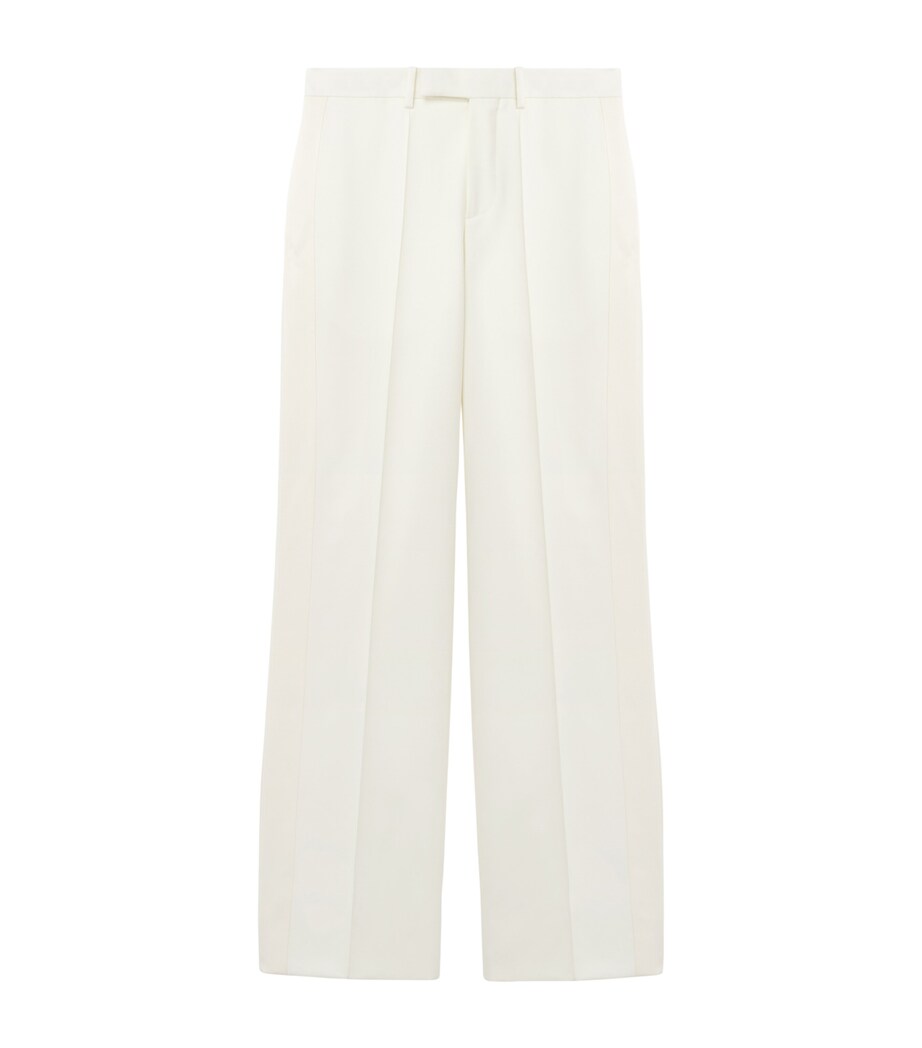 McQueen Mens Wool Wide-Leg Trousers Image 1