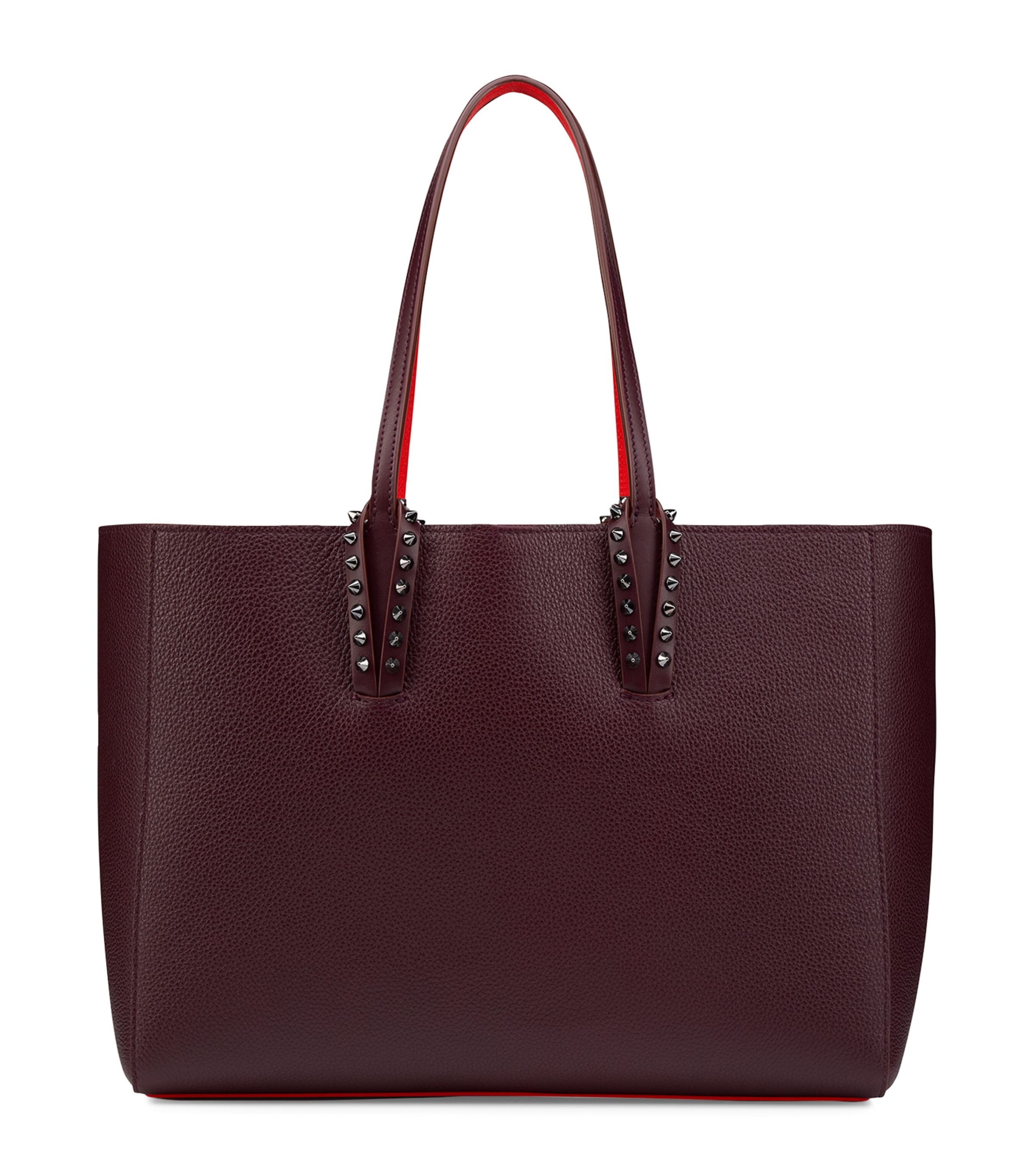 Christian Louboutin Cabata Small Calf Leather Tote Bag In Red