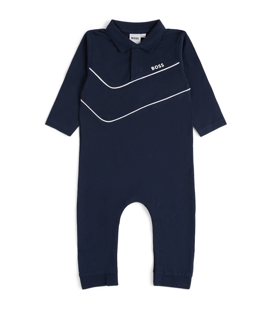 BOSS Kidswear Collar Playsuit (1-18 Months) Navy Image 1