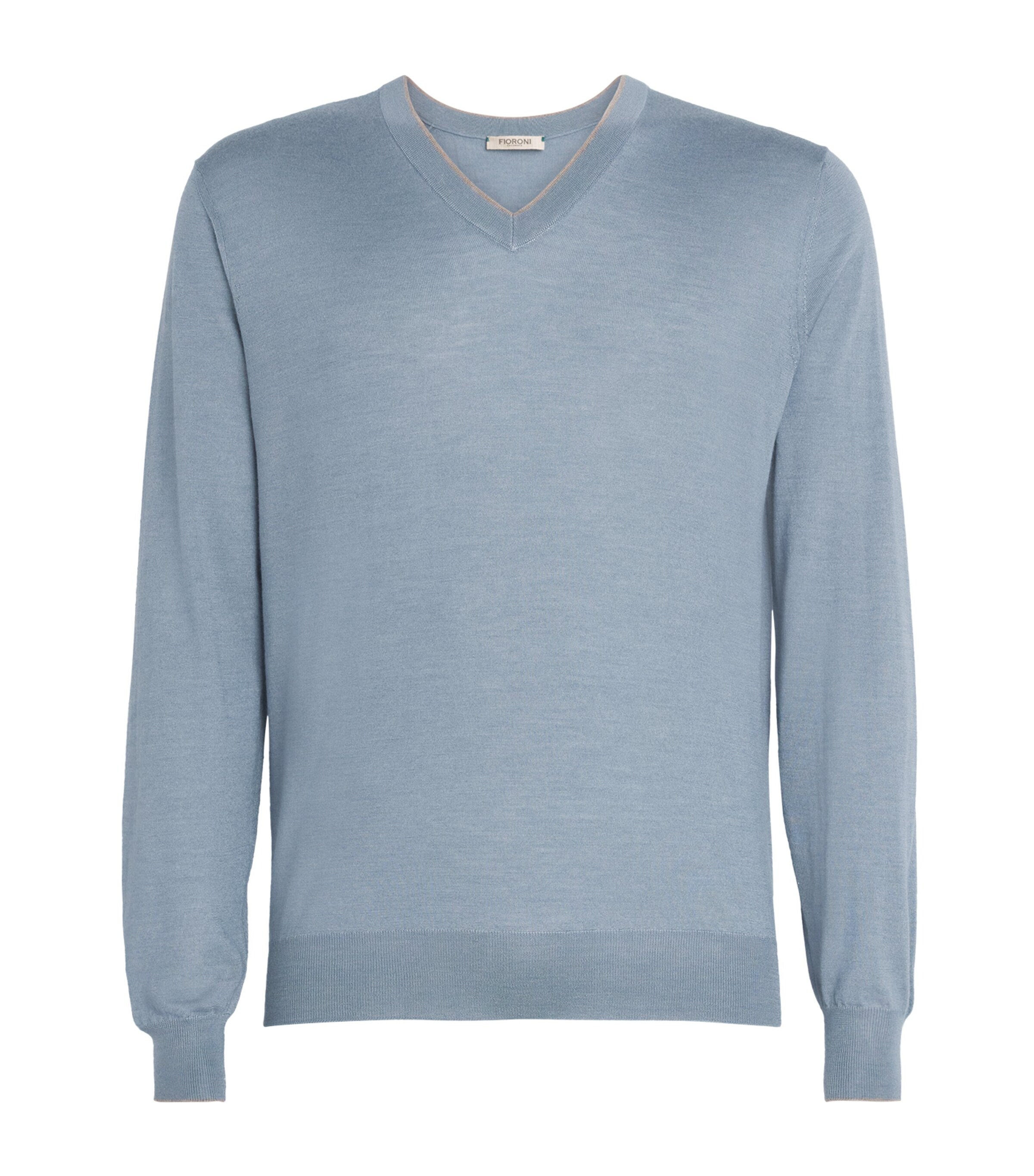 Fioroni Cashmere Mens Cashmere V-Neck Sweater Shark Image 1