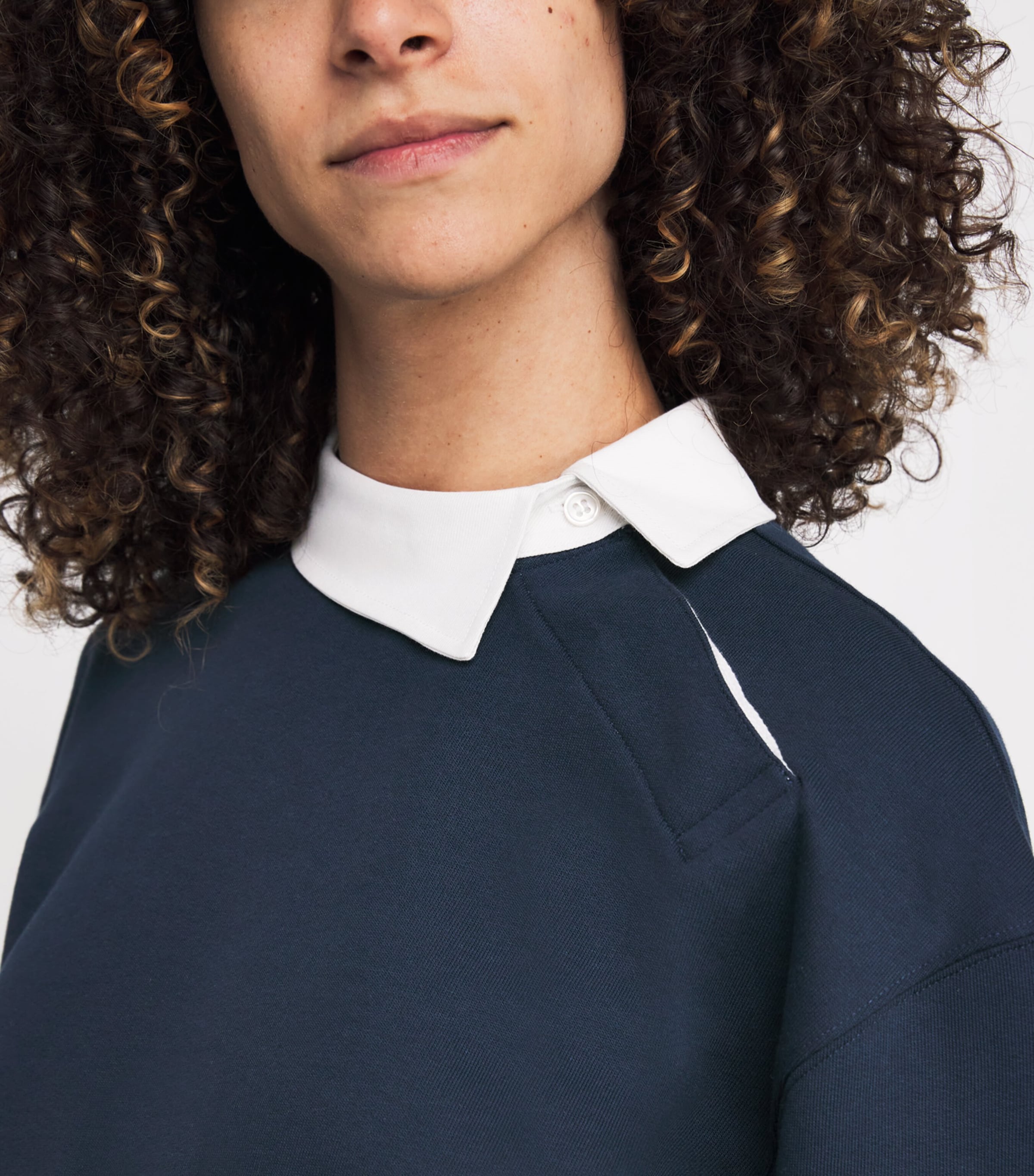 Asymmetric Rugby Sweatshirt NAVY Image 6