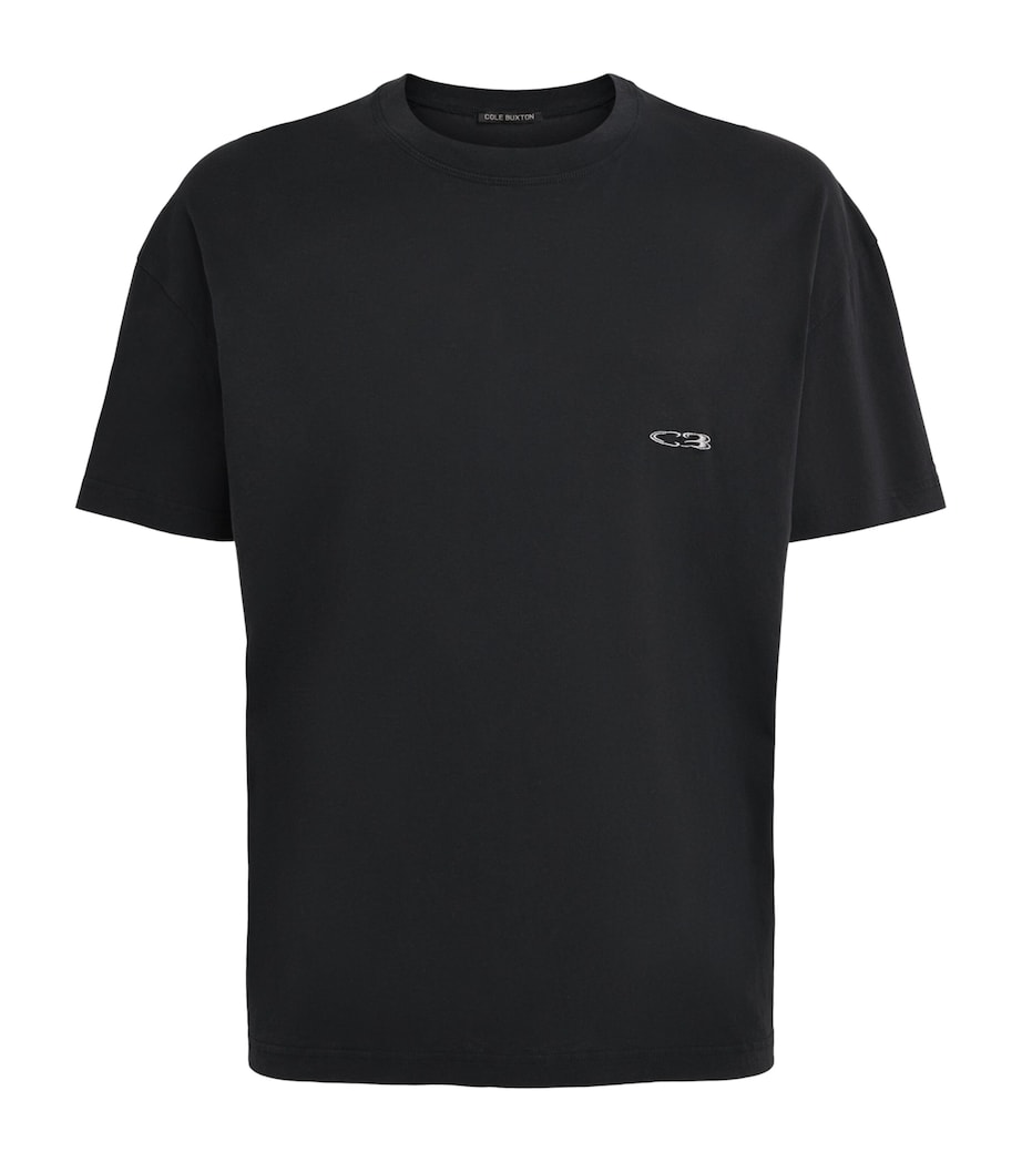 Cole Buxton Mens Cotton Surf T-Shirt Vintage Black Image 1