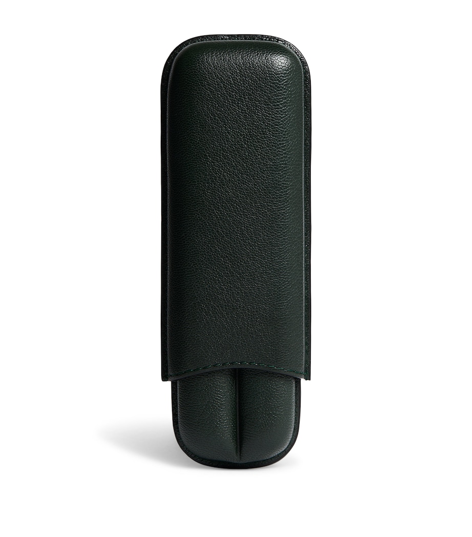 Leather Double Cigar Case 303RACING GREEN Image 2