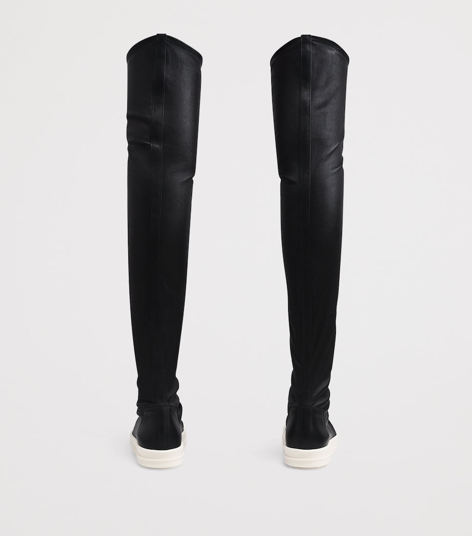 Leather Over-The-Knee Stockings Sneakers 911 BLACK/MILK/MILK Image 4