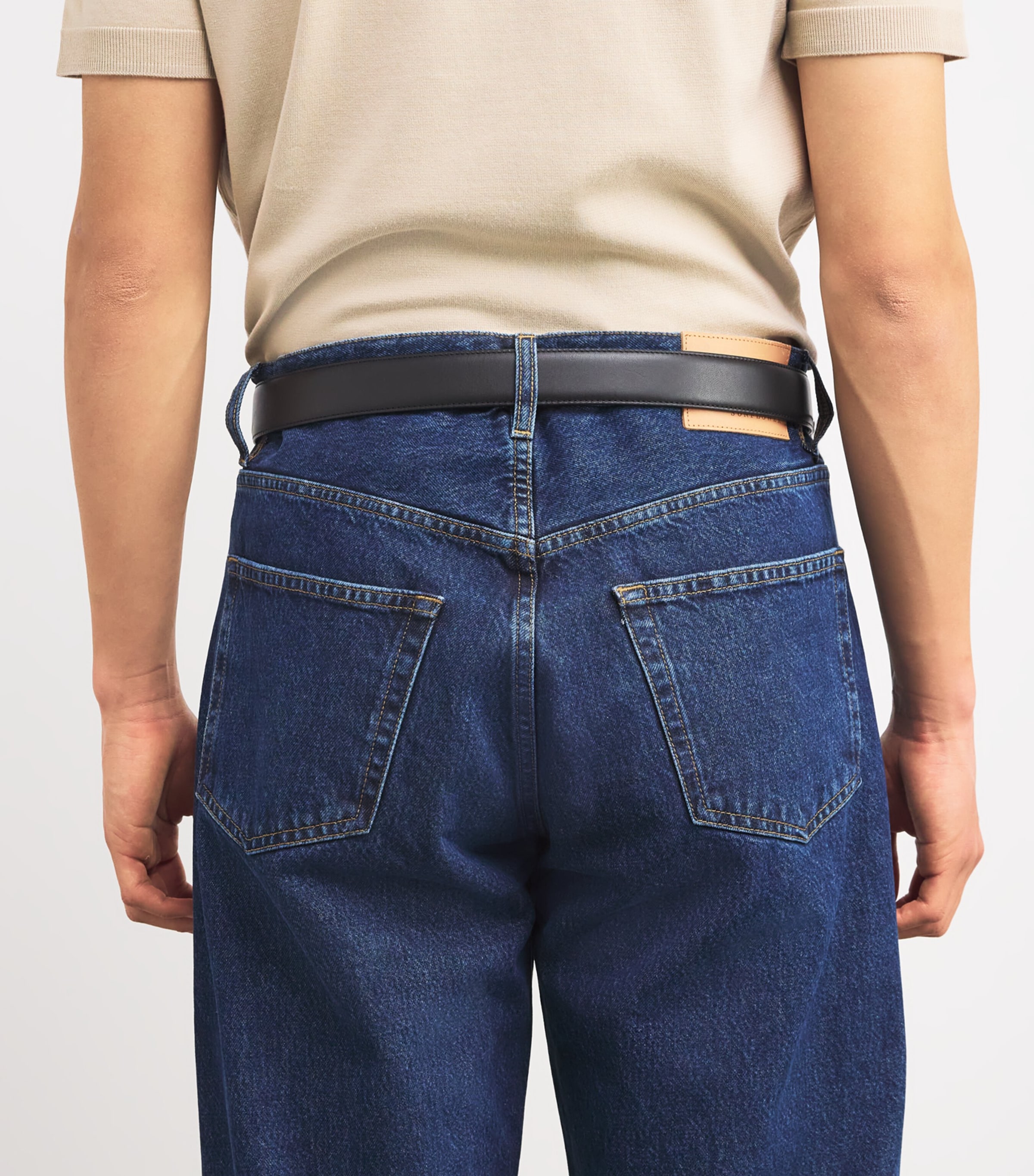 Leather Reversible Belt BLACK Image 5