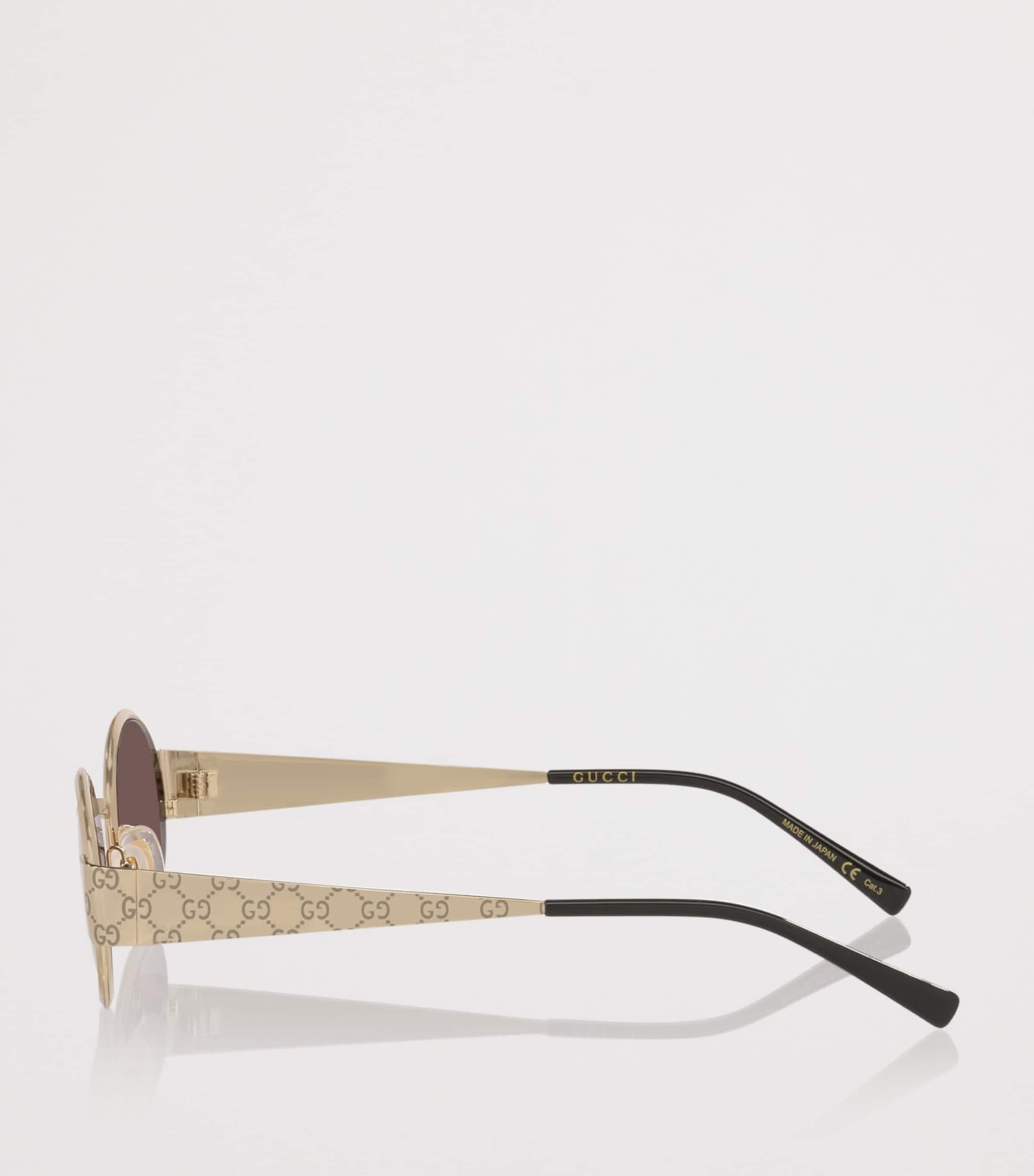 Gucci Metal Round Sunglasses Gold Image 3
