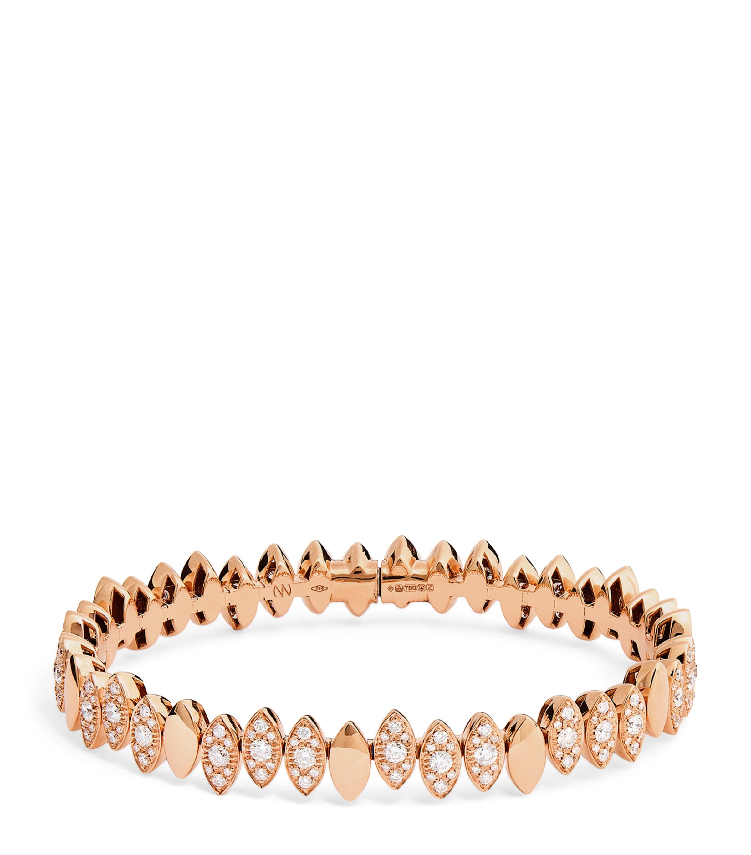 Netali Nissim Rose Gold And Diamond Navette Bangle In Rose Gold