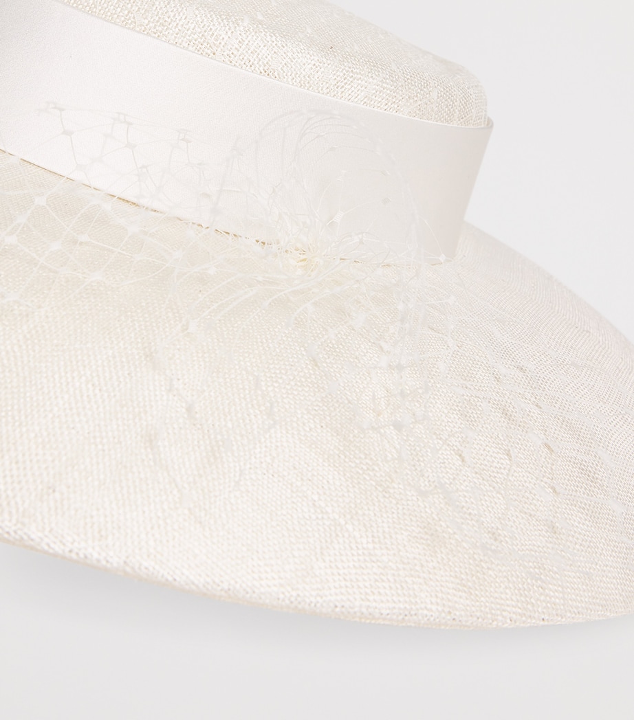 EMILY-LONDON Deconstructed-Veil Hat White Image 5