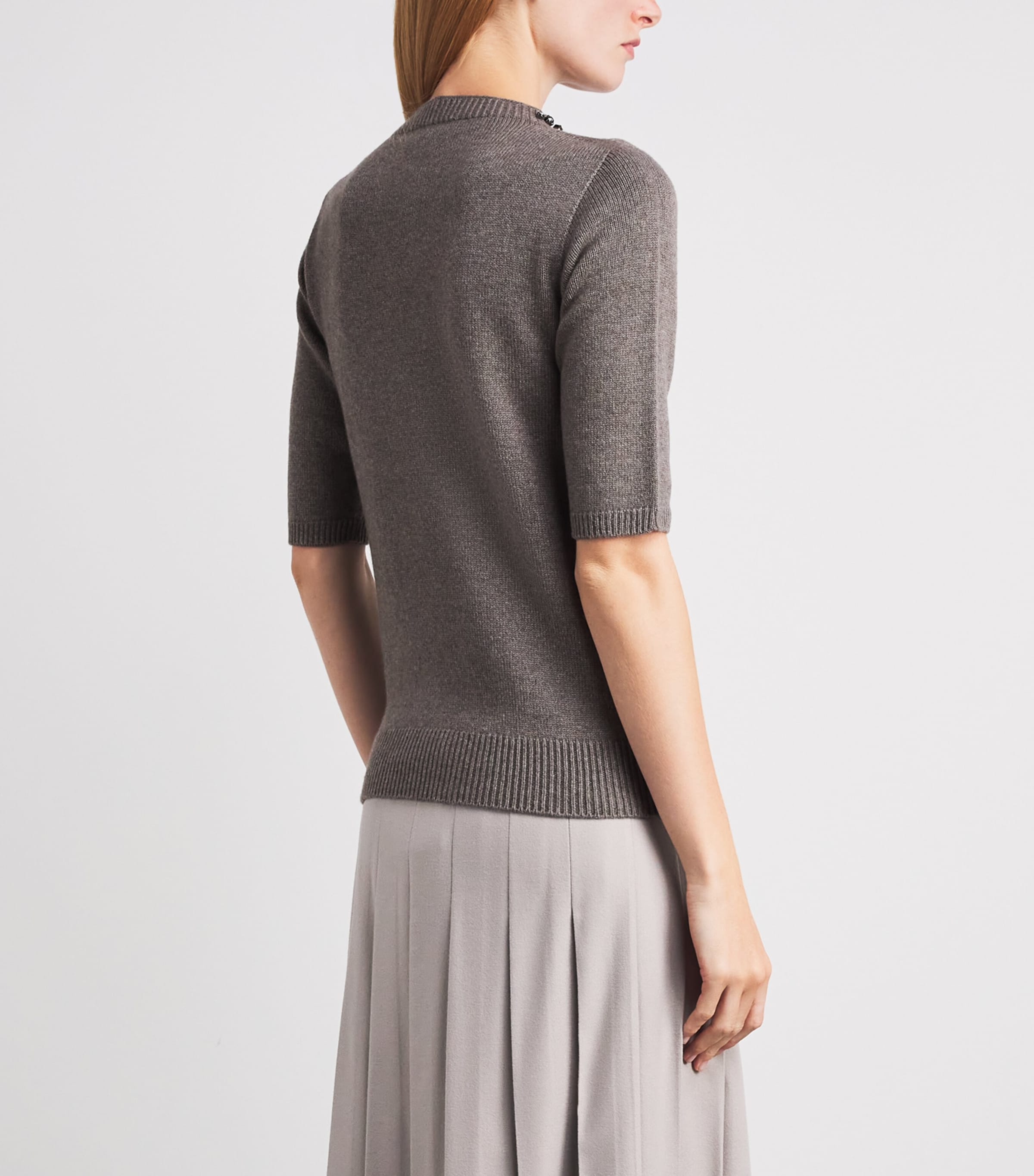 Fabiana Filippi Womens Virgin Wool-Silk-Cashmere Embellished Sweater Falco Image 5