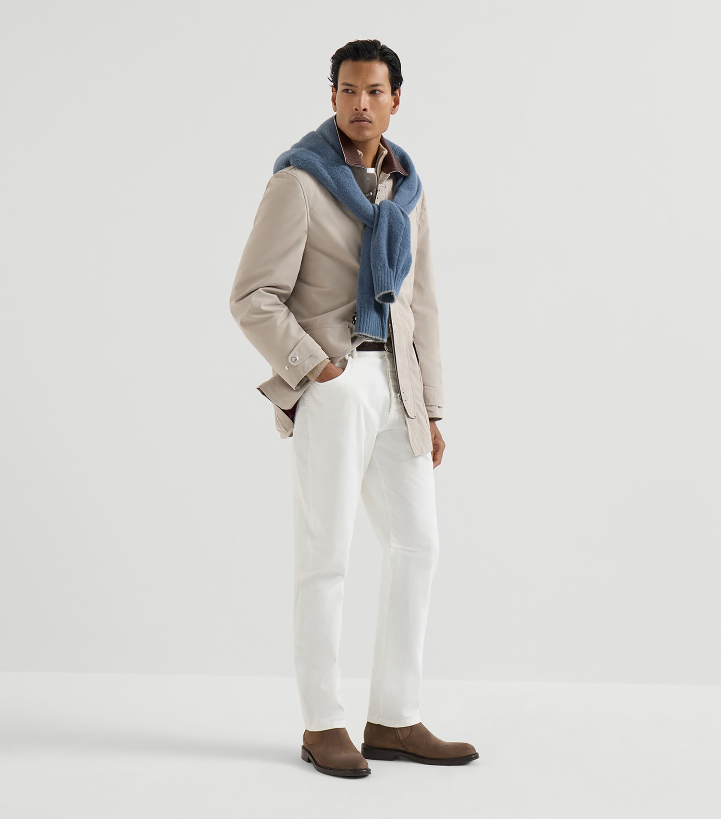 Brunello Cucinelli Mens Cashmere Quarter-Zip Sweater Image 2