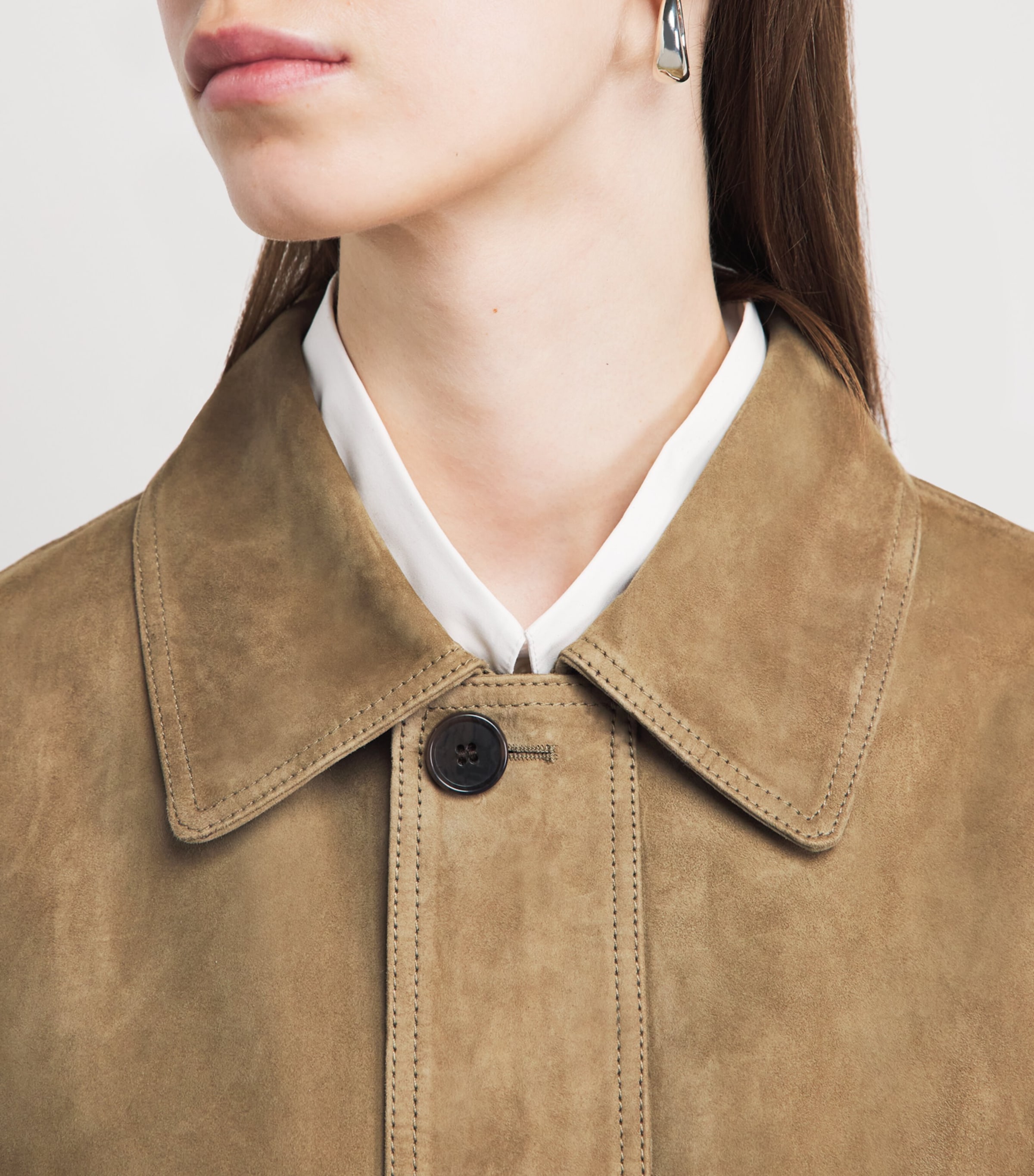 Arma Womens Lamb Suede Mira Jacket Olive Image 3