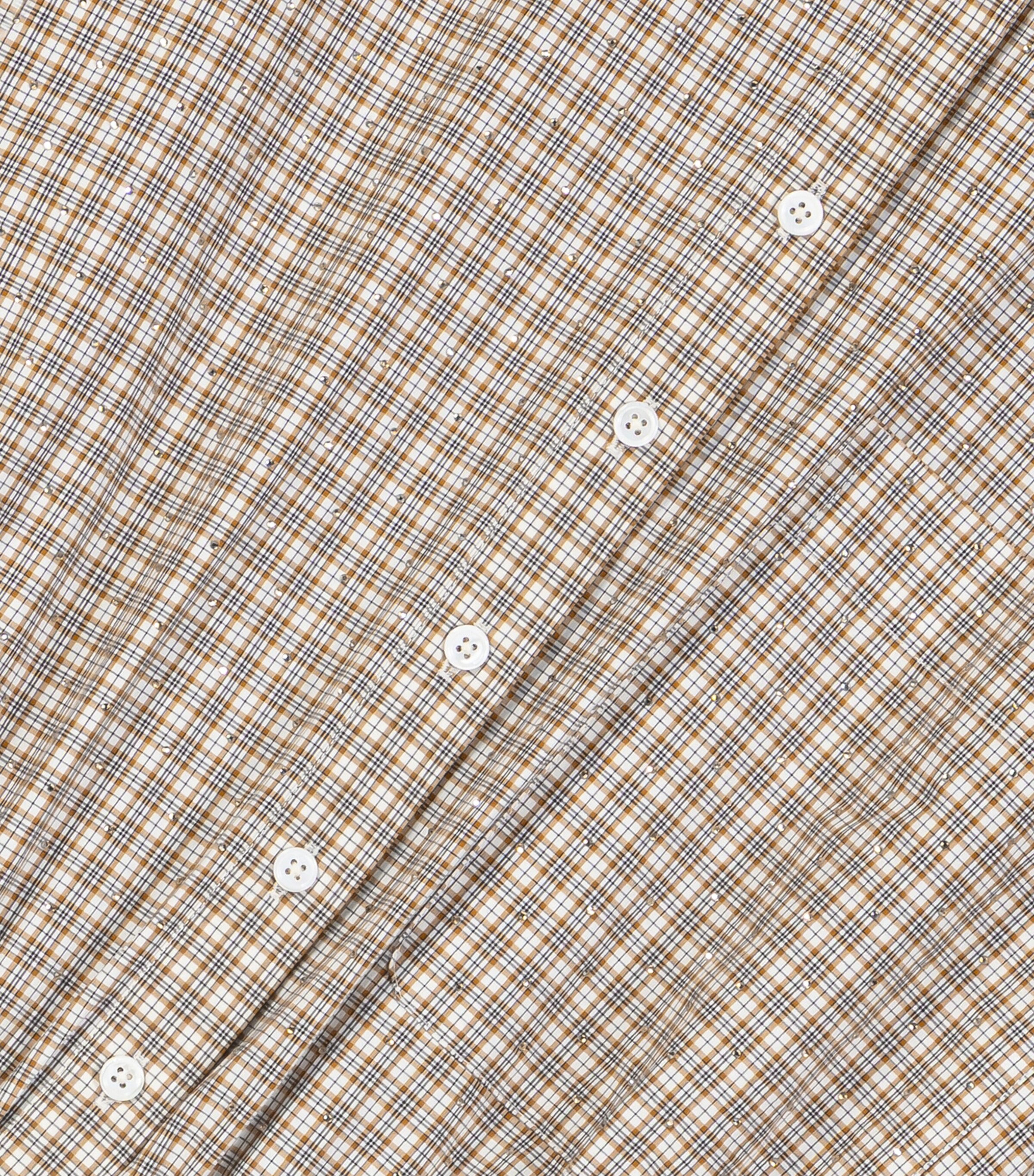 Maje Womens Cotton Check Mini Shirt Dress Beige Image 9