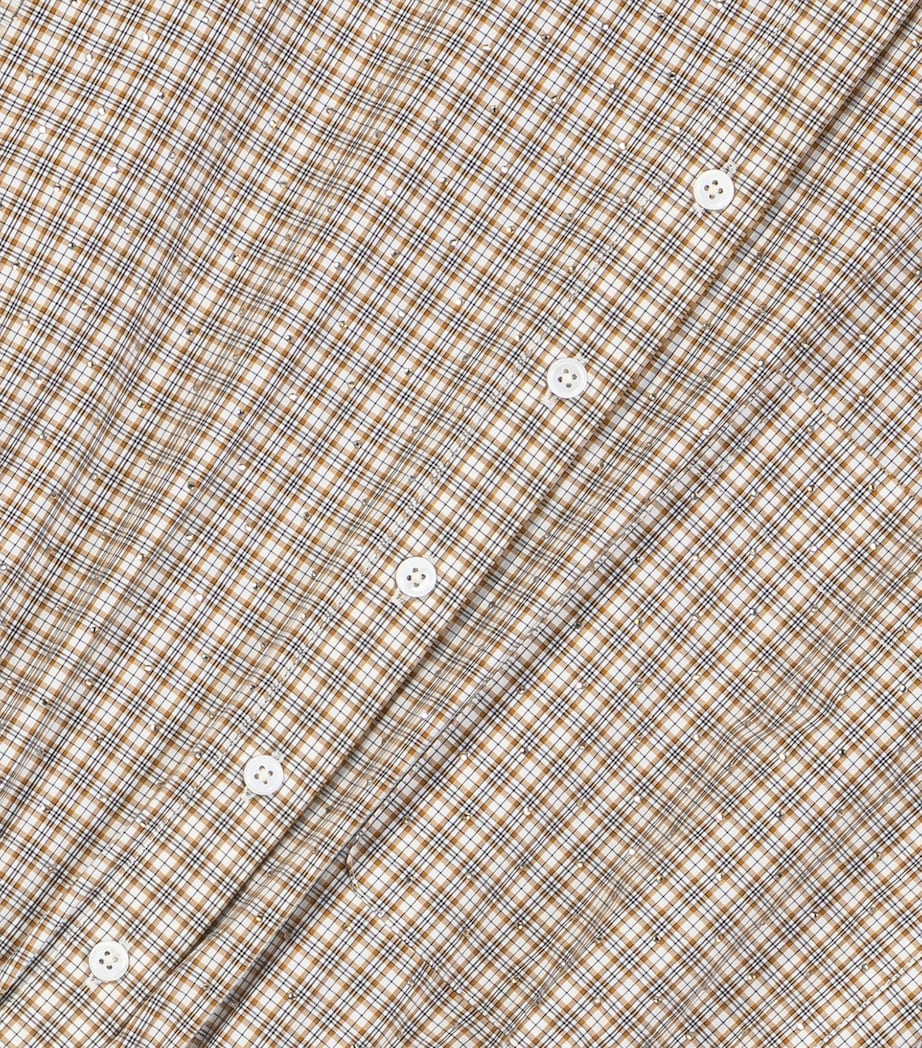 Maje Womens Cotton Check Mini Shirt Dress Beige Image 9